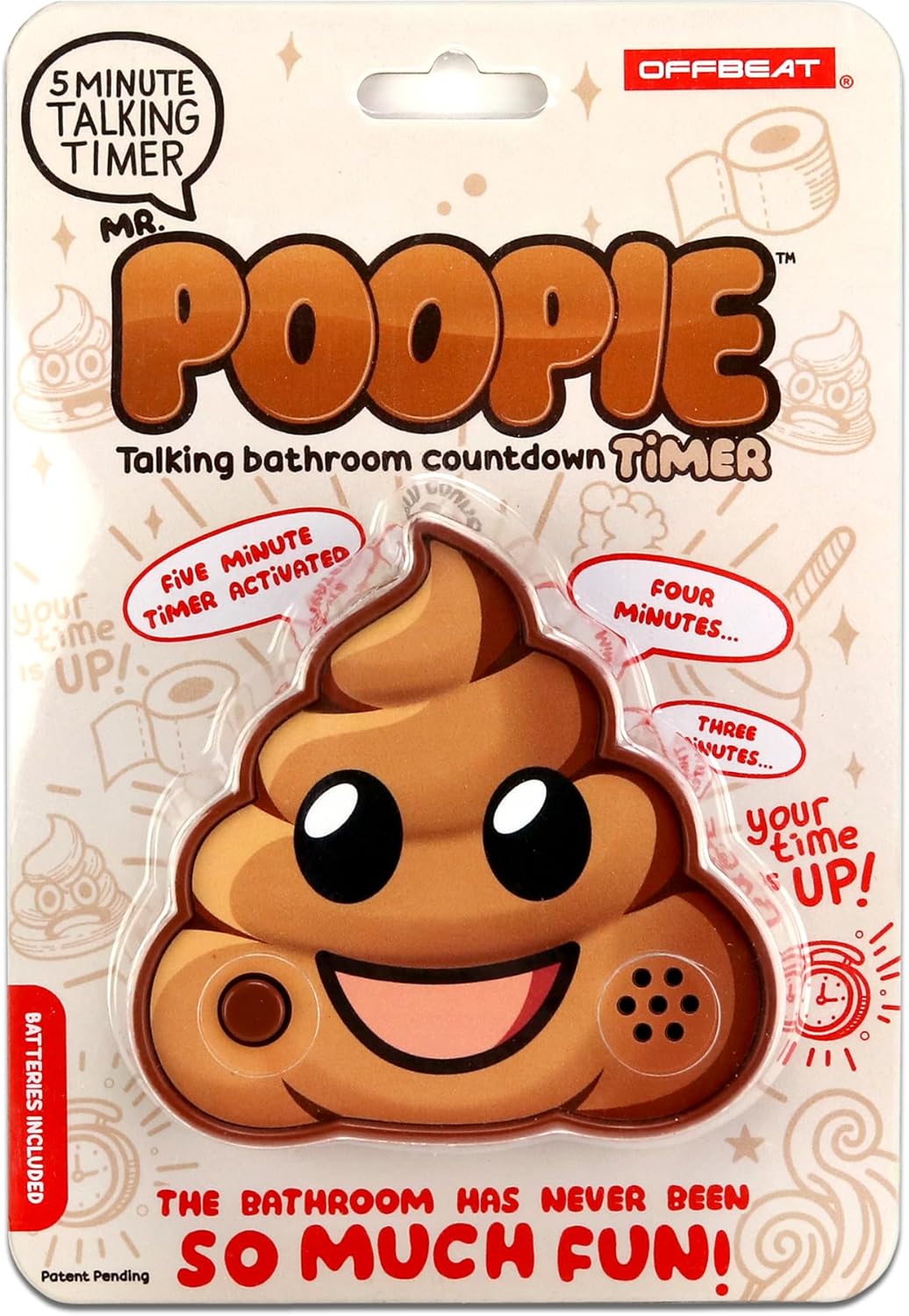 Ms. Poopie Funny Electronic 5 Minute Toilet, Bathroom, Talking Timer, Gag, Potty Trainer, White Elephant Gift for Dad or Kids, Stocking Stuffer (MS. POOPIE)