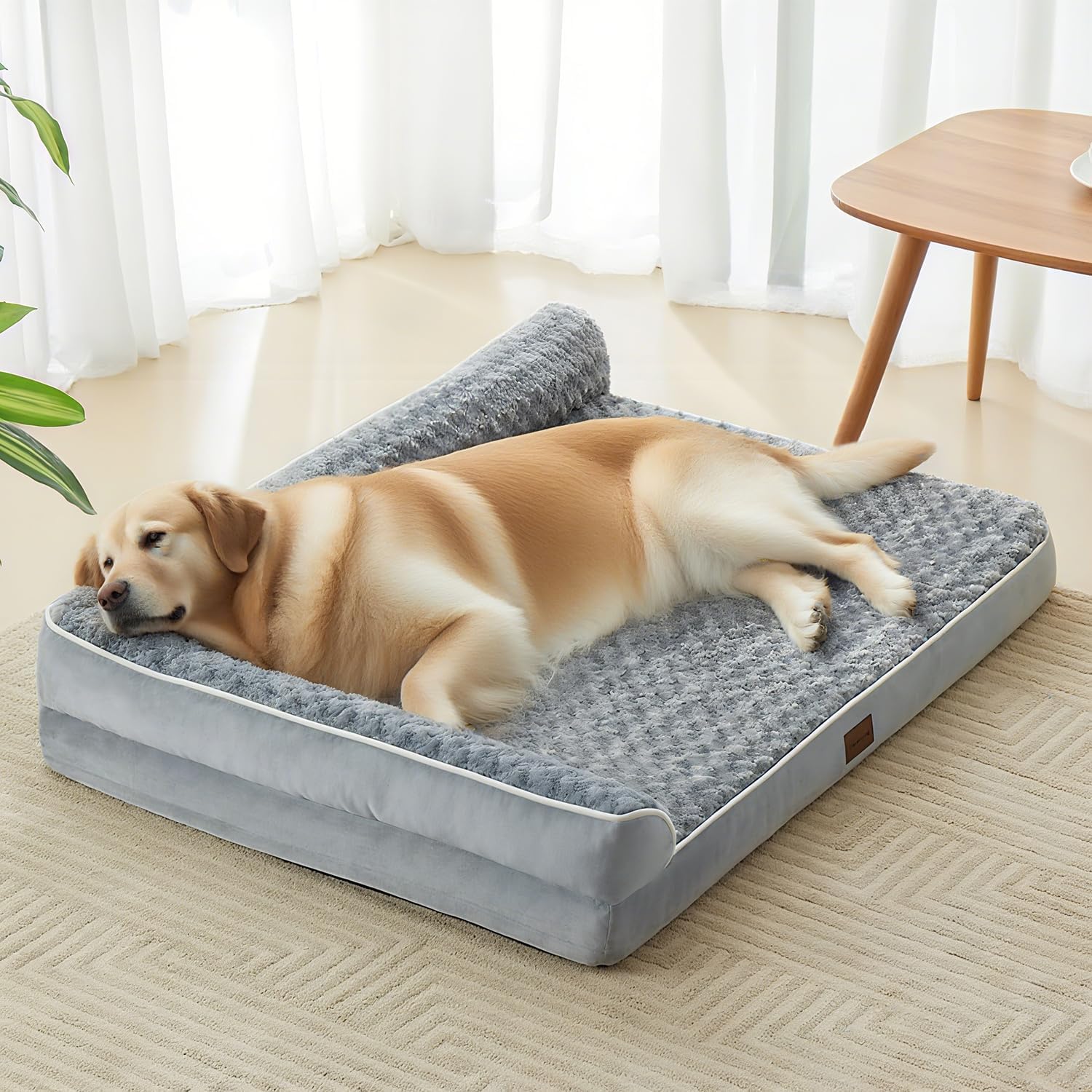 Orthopedic Dog Bed for Large Dogs - Waterproof Sofa Bed with Removable Washable Cover, Orthopedic Support for Joint Pain Relief, Non-Slip Bottom for Senior & Medium/Big Dogs（91.5L x 68.58W x 16.5Th