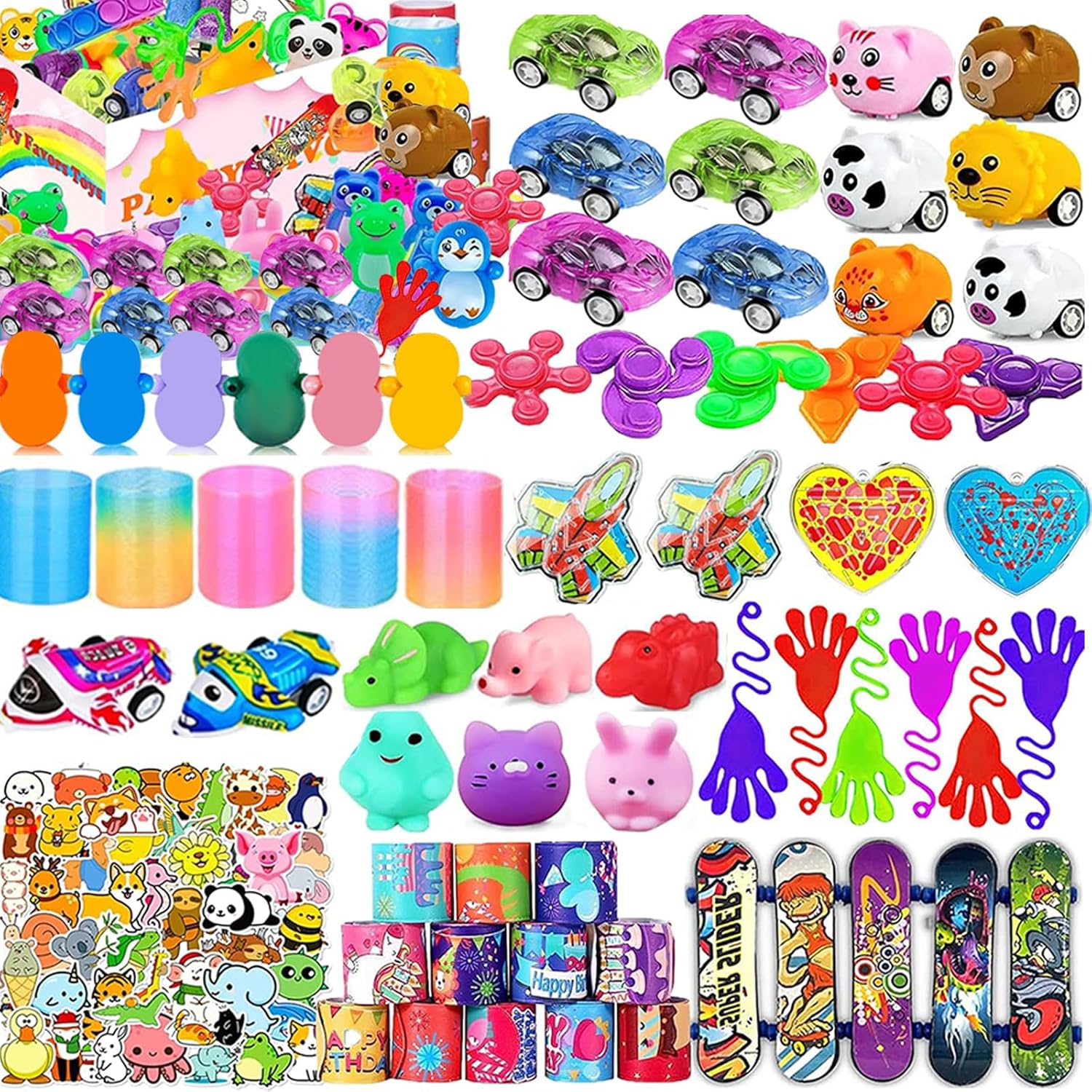 114 Pcs Party Favors for Kids 6-8 8-12, Birthday Gifts Toys, Treasure Chest Toys, Carnival Prizes, Kids Classroom Rewards, Stocking Stuffers, Goodie Bag Items for Boys Girls