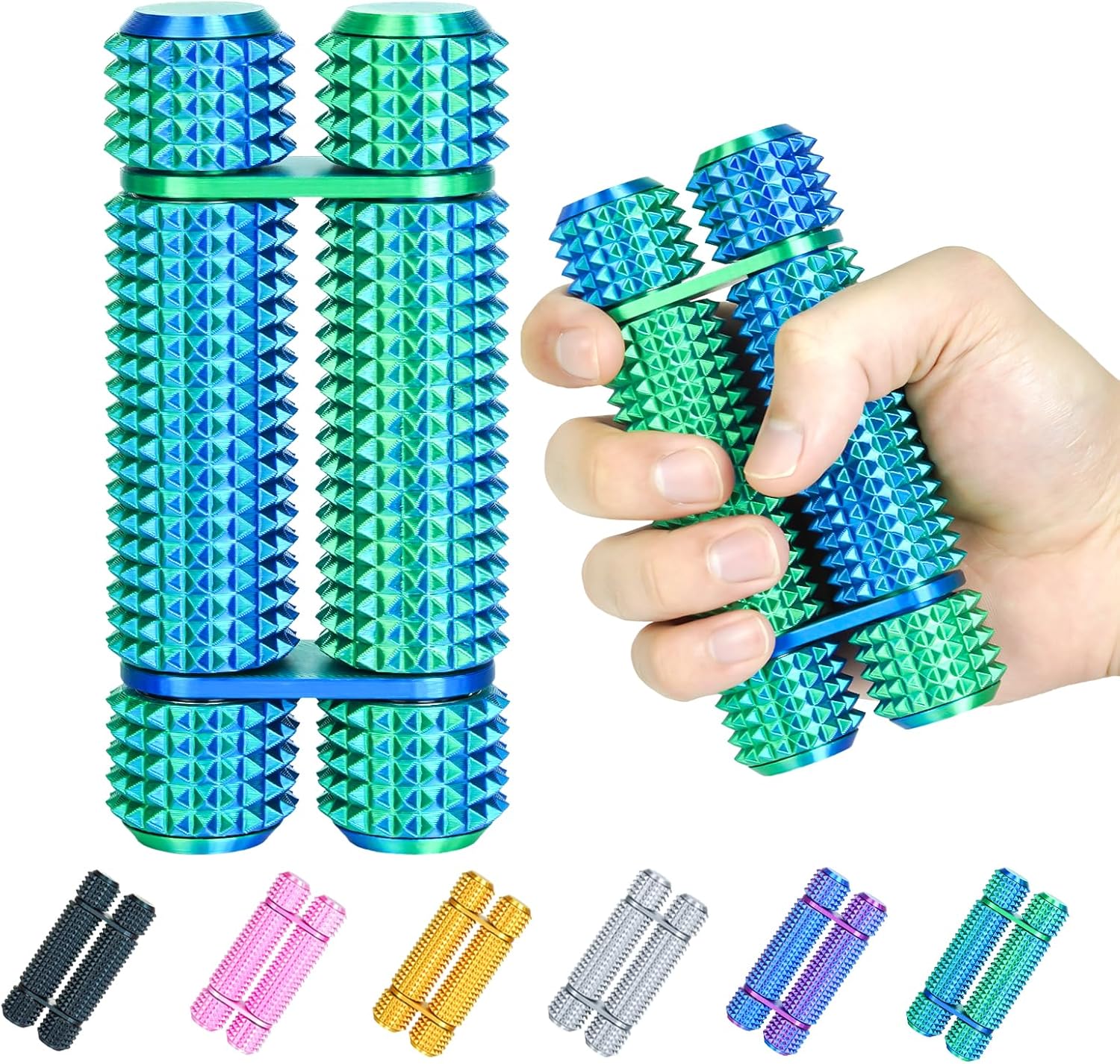 Pain Stim Fidget Roller for Adults Office Desk Stress Relief Sensory Anxiety Fidget Tool Pocket Spinner Gifts for Him Her Colleagues (Green)