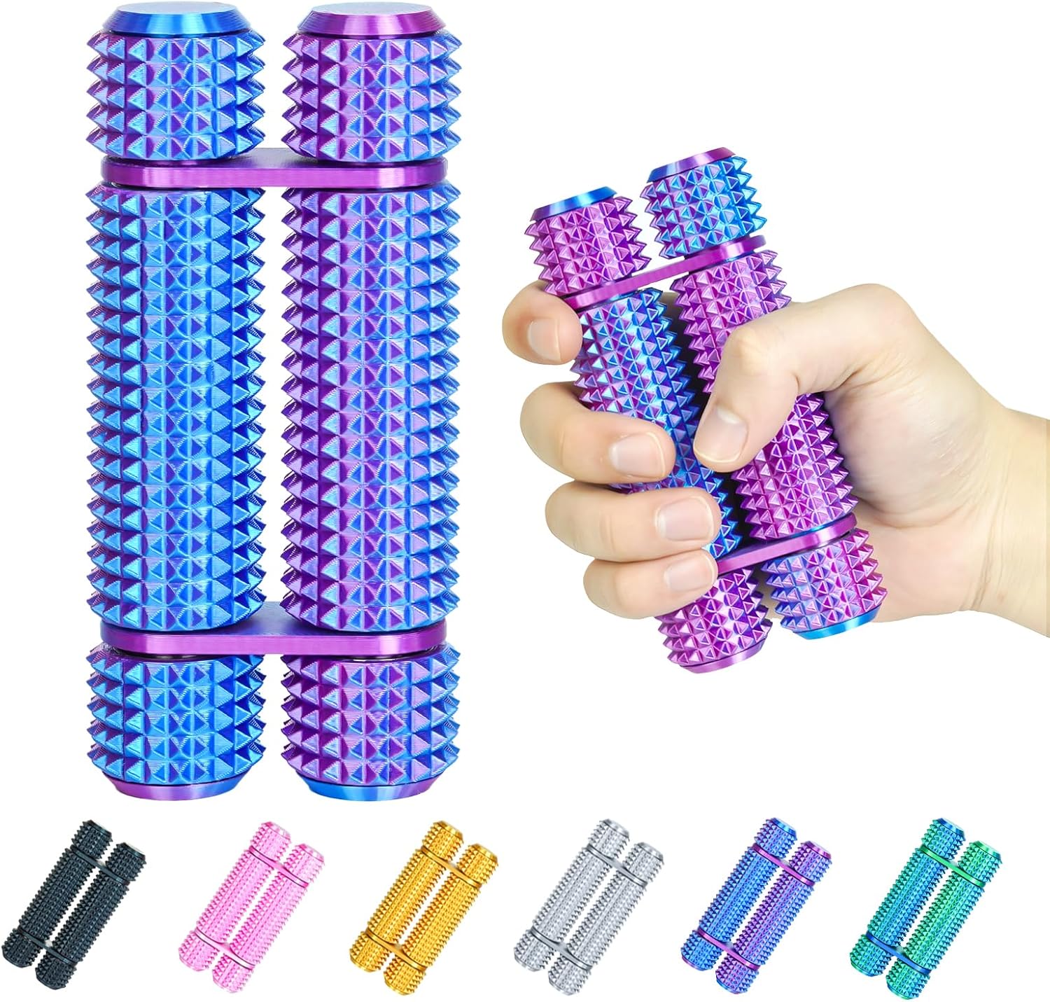 Pain Stim Fidget Roller for Adults Office Desk Stress Relief Sensory Anxiety Fidget Tool Pocket Spinner Gifts for Him Her Colleagues(Purple)