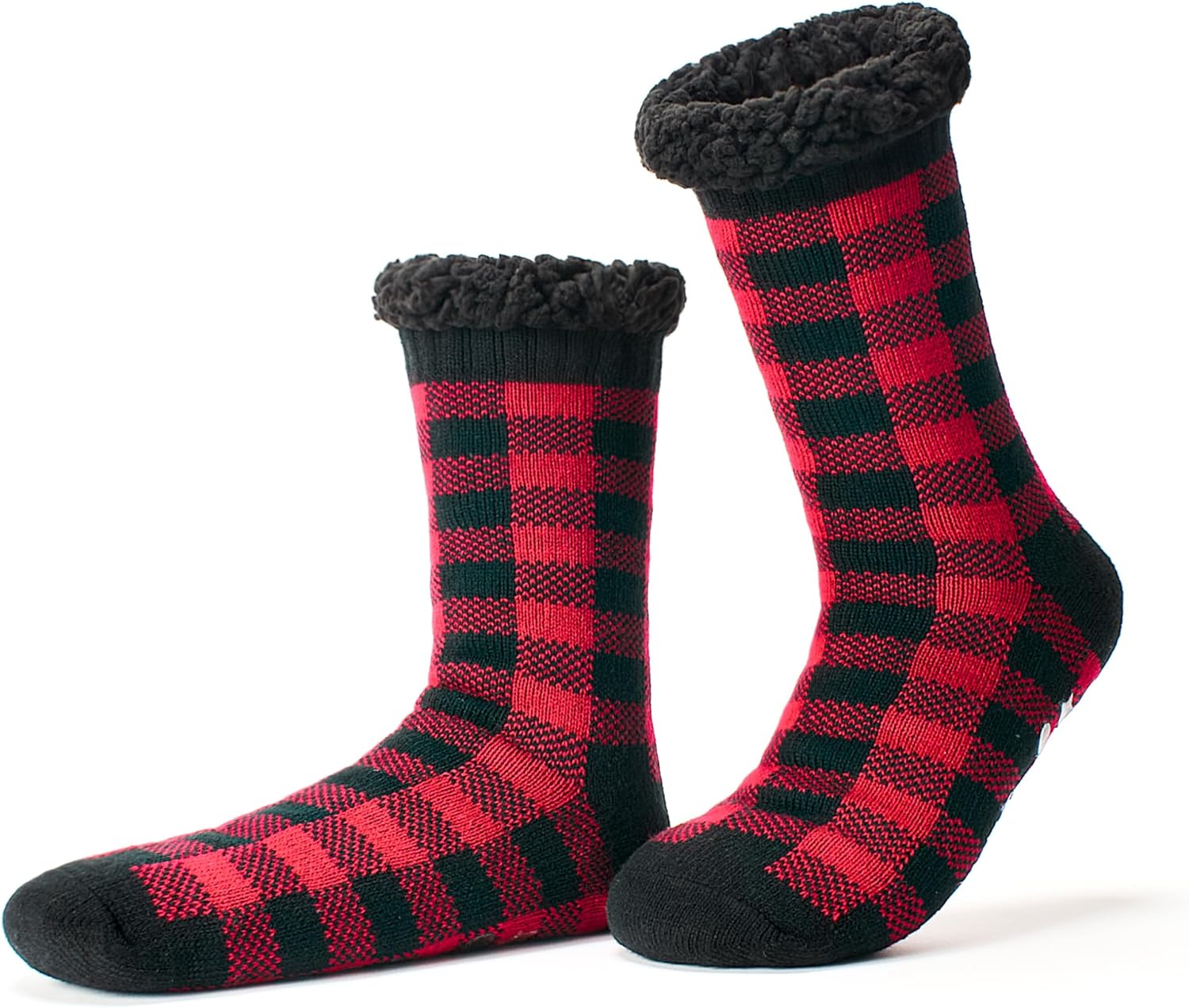 Cozylook Men's Fuzzy Slipper Socks - Non-Slip Grips, Thermal Winter Socks, Plush Sherpa Lined, Gifts & Stocking Stuffers