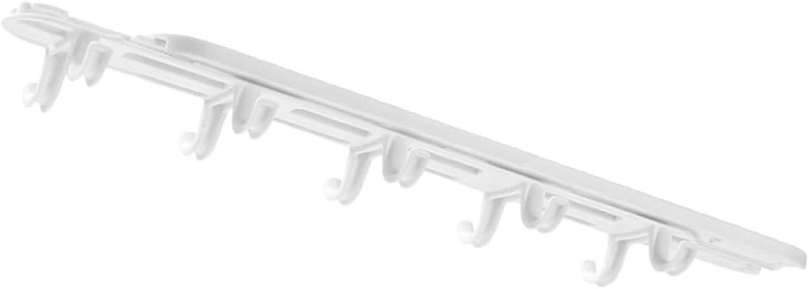 COHEALI Telescopic Under Cabinet Kitchen Hook Holder White Ps Material Space-Saving Organizer for Pans and Cleaning Utensils with 27-45cm Adjustable Range, for Cabinet Bottom Storage