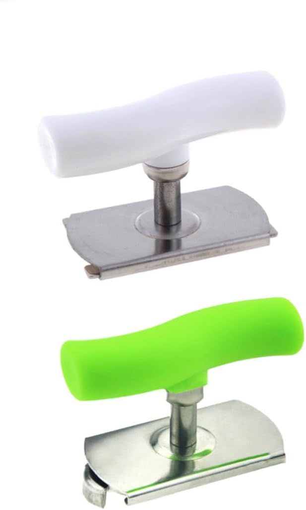 Cabilock Jar Opener Bottle Opener Anti-Slip Stainless Steel and Plastic 2pcs White Green for Arthritic Hands Seniors Kitchen Home Use