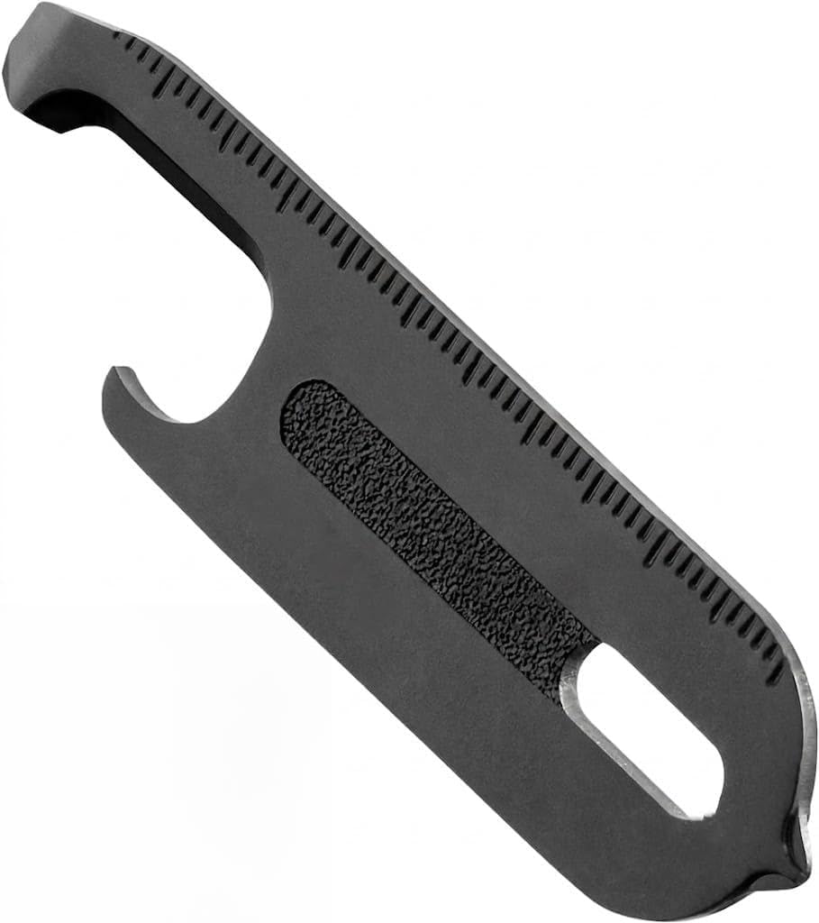 Multi-Tool V2 9-in-1 Compact Stainless Steel Tool Black Sleek EDC Tool with Bottle Opener Screwdriver Box Cutter and Ruler for Key Organisers and Daily Use