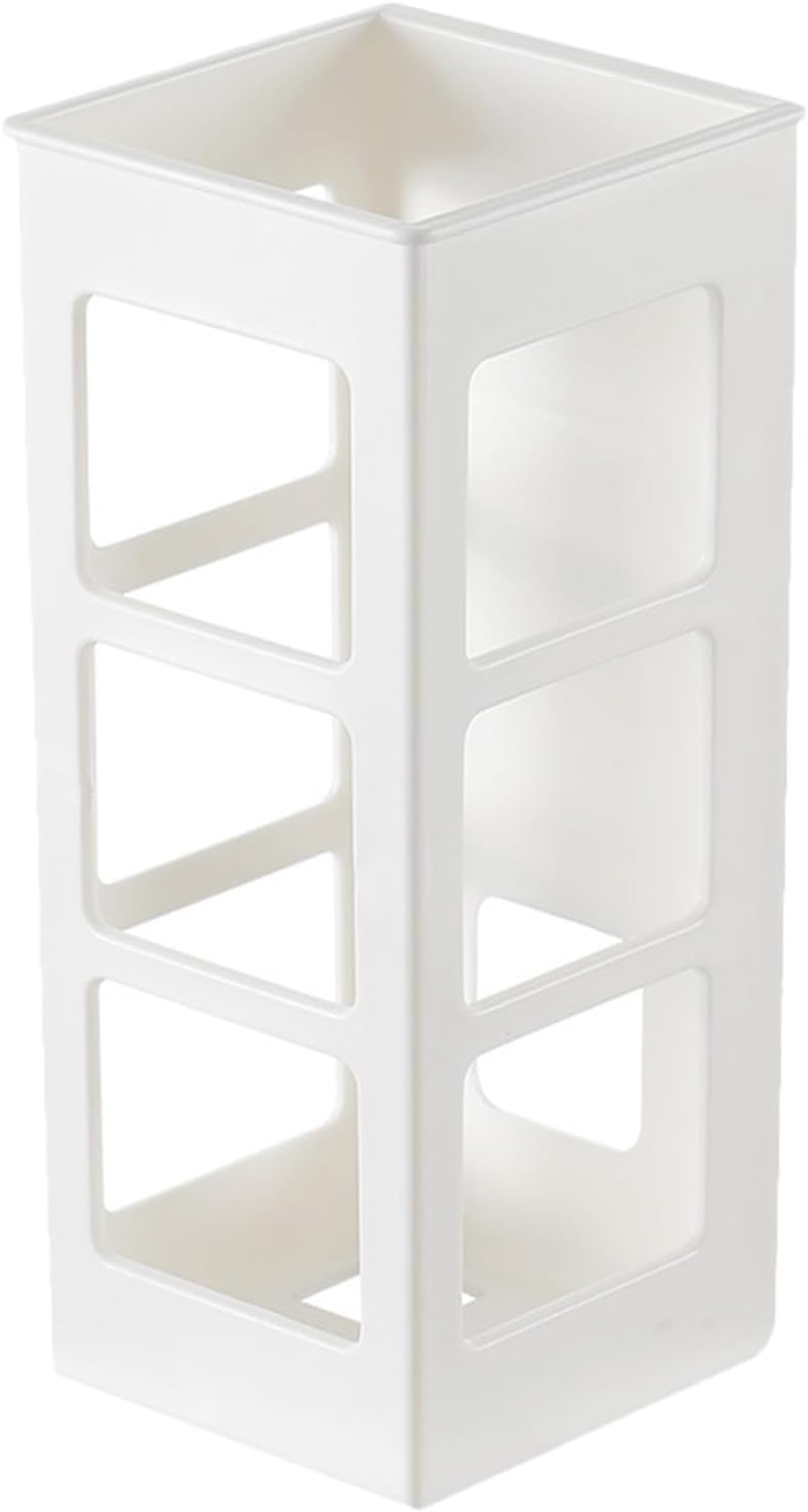 Hair Dryer Holder White Plastic Bathroom Organizer Wall Mounted | Hair Styling Tool Storage Box, Straightener and Curler Rack, Contemporary Minimalist Design for Home