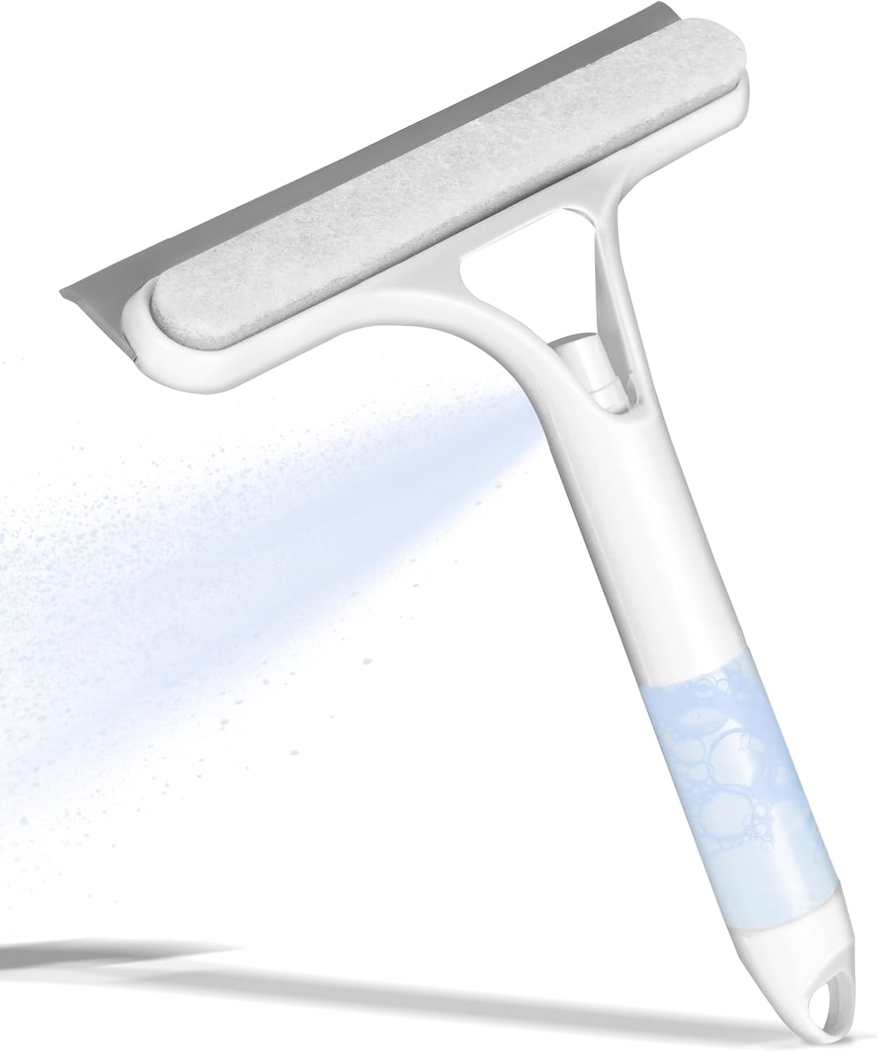 DEVA FRONSA 3-in-1 Shower Squeegee, Window Squeegee with Spray Bottle, Sponge Scrubber & Silicone Blade - 25.7 cm Window Cleaner for Mirrors, Shower Doors, Tiles & Windscreens