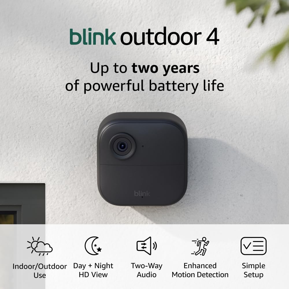 Blink outdoor 4 add-on camera (newest model) - required sync model not included - wireless smart security camera, two year battery life, two way talk when paired with Sync Module