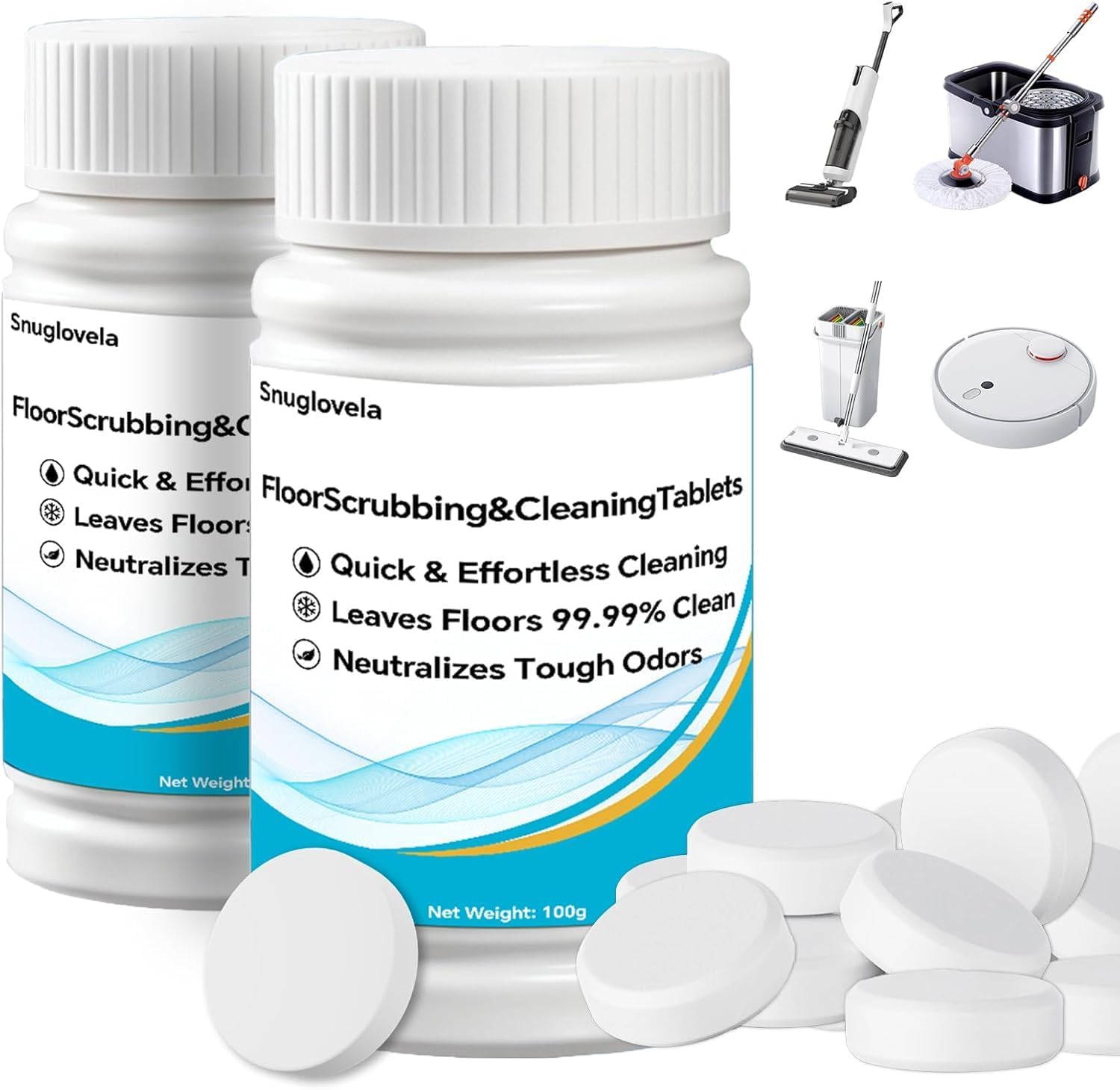 Multi-Surface Floor Cleaner Tablet,Floor Cleaning Tablets, Water Soluble Floor Cleaner for Mopping for Hardwood, Laminate Floors, Wall Tiles, Glass