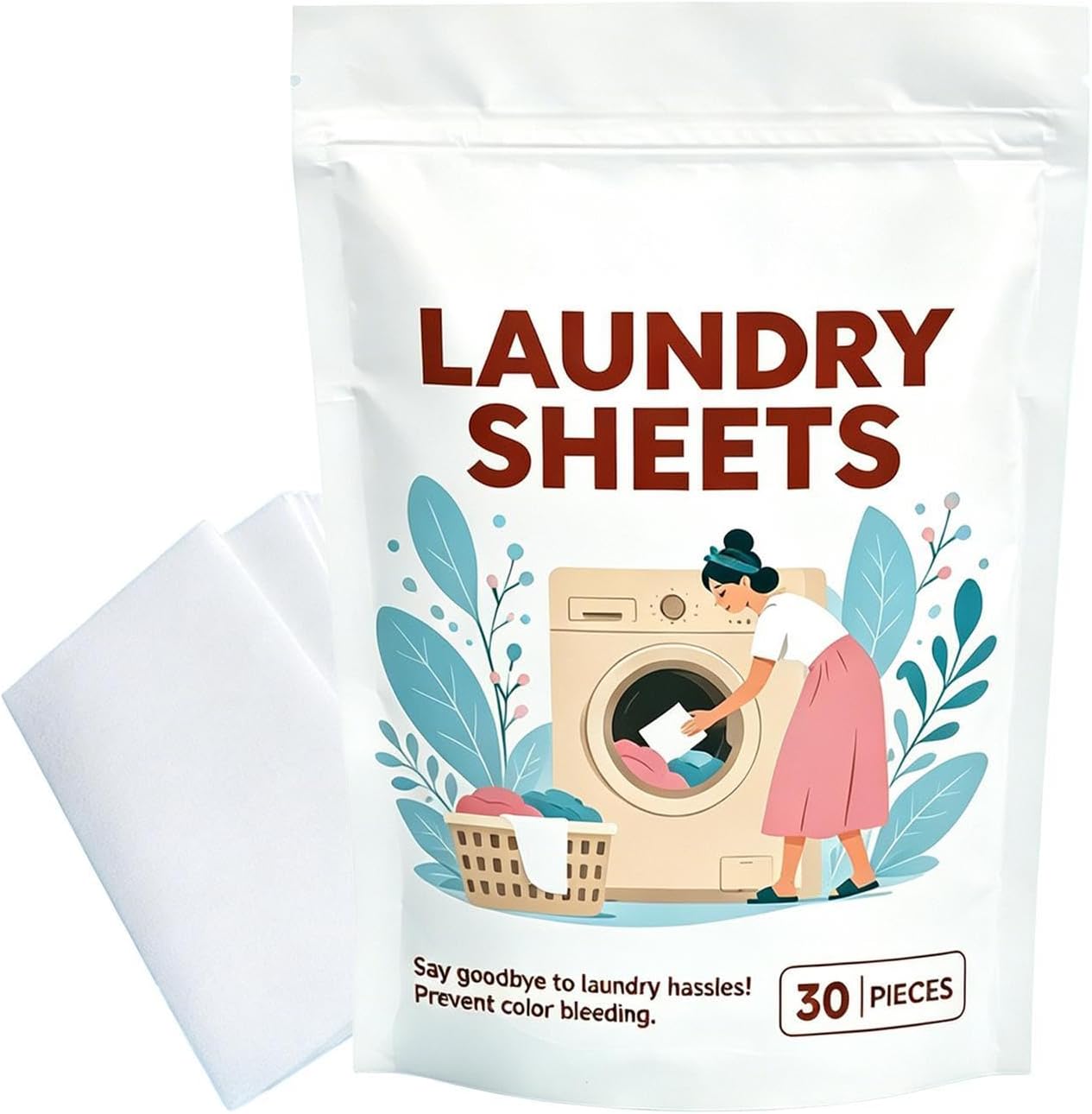 Clothes Washing Sheets - Gentle Fabric Stain Removal - Color Protection Wash Sheets for Laundry | for Dark Stain Dorm Pet Bedding Hotel Washer Travel