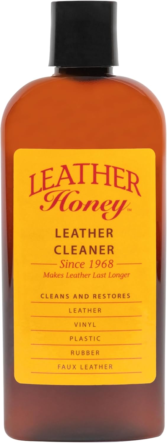 Leather Honey Leather Cleaner - Quality Leather Care, Since 1968 - Leather Cleaner for Auto Interiors, Furniture, Shoes, Bags, Accessories & Apparel - 8oz