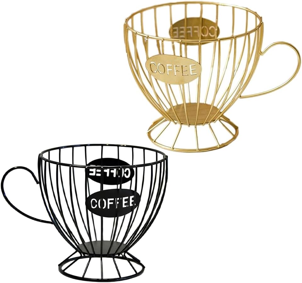TOMVAES Creative Coffee Pod Holder, Iron Fruit Basket, Spherical Storage Basket for for Kitchens, Living Rooms, Restaurants 20 W x 14 H CM