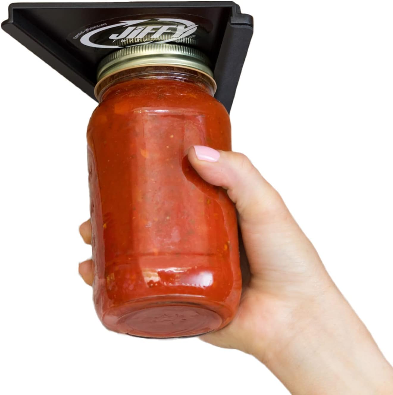 Jar Opener - Effortless Opener for Any Size Bottle or Jar – Mounts Under Cabinet with Industrial Adhesive - Zero Slip Blade Protector - Must Have for Seniors & Arthritis – Made In USA