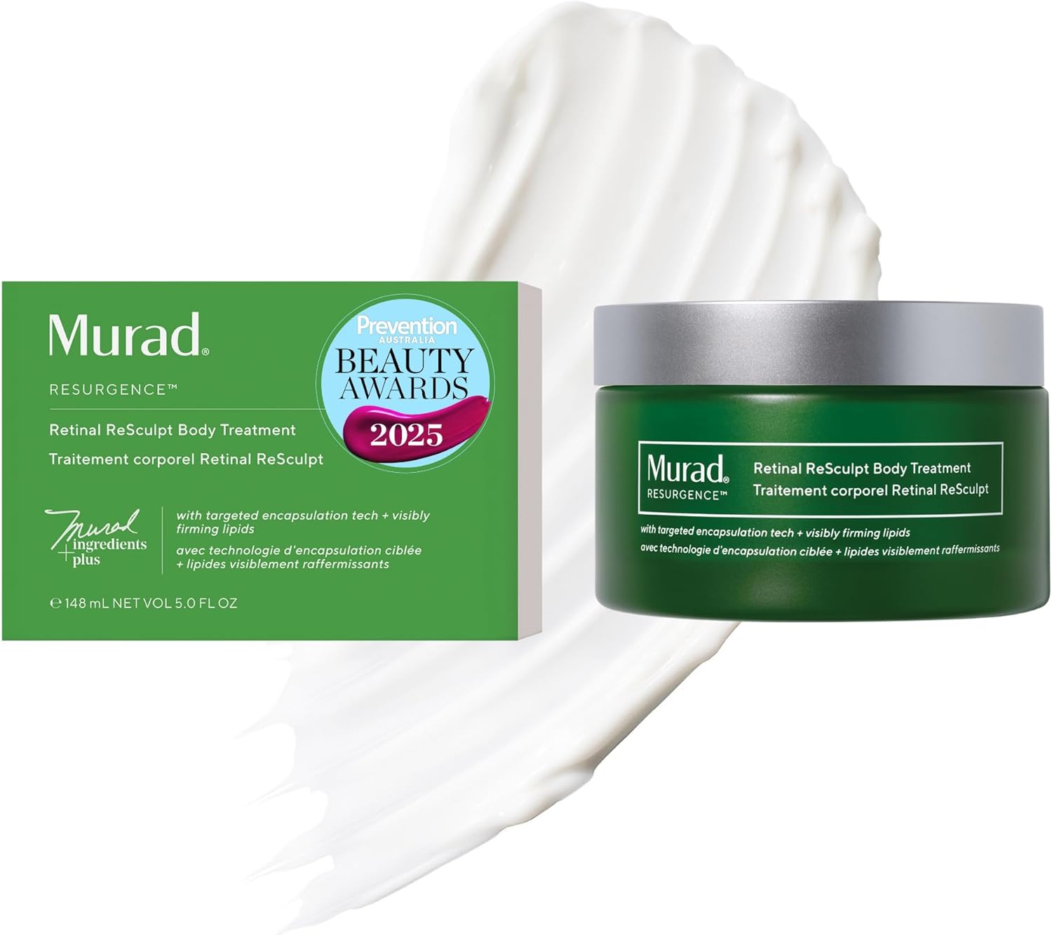 Murad Retinal ReSculpt Body Treatment 148 mL - Firming & Smoothing Body Cream for Cellulite, Stretch Marks & Crepey Skin