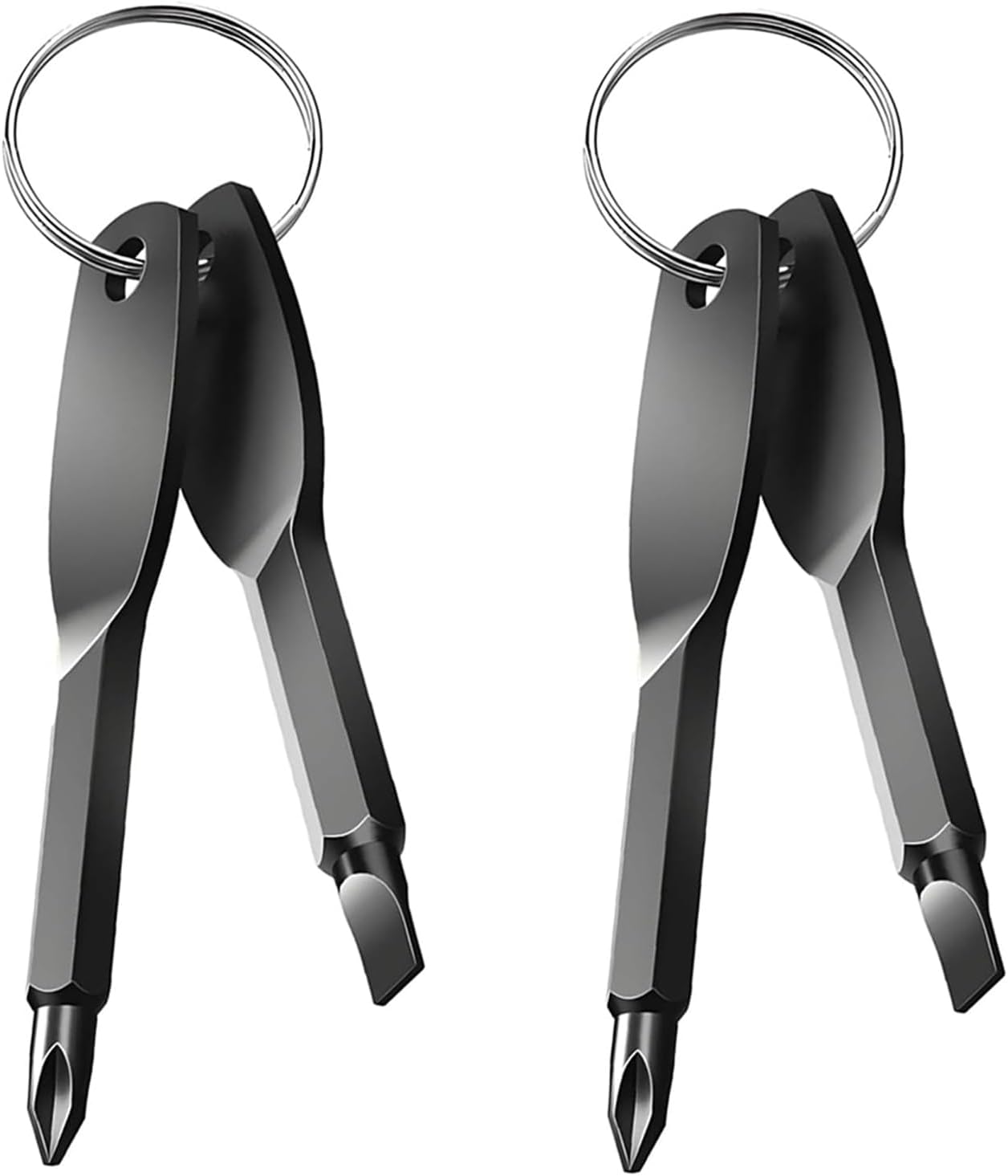 2PACK Gifts for Men 4 in 1 Keychain Screwdriver Set with Phillips, Slotted and Hex Wrench - Stocking Stuffers for Men Cool Gadgets