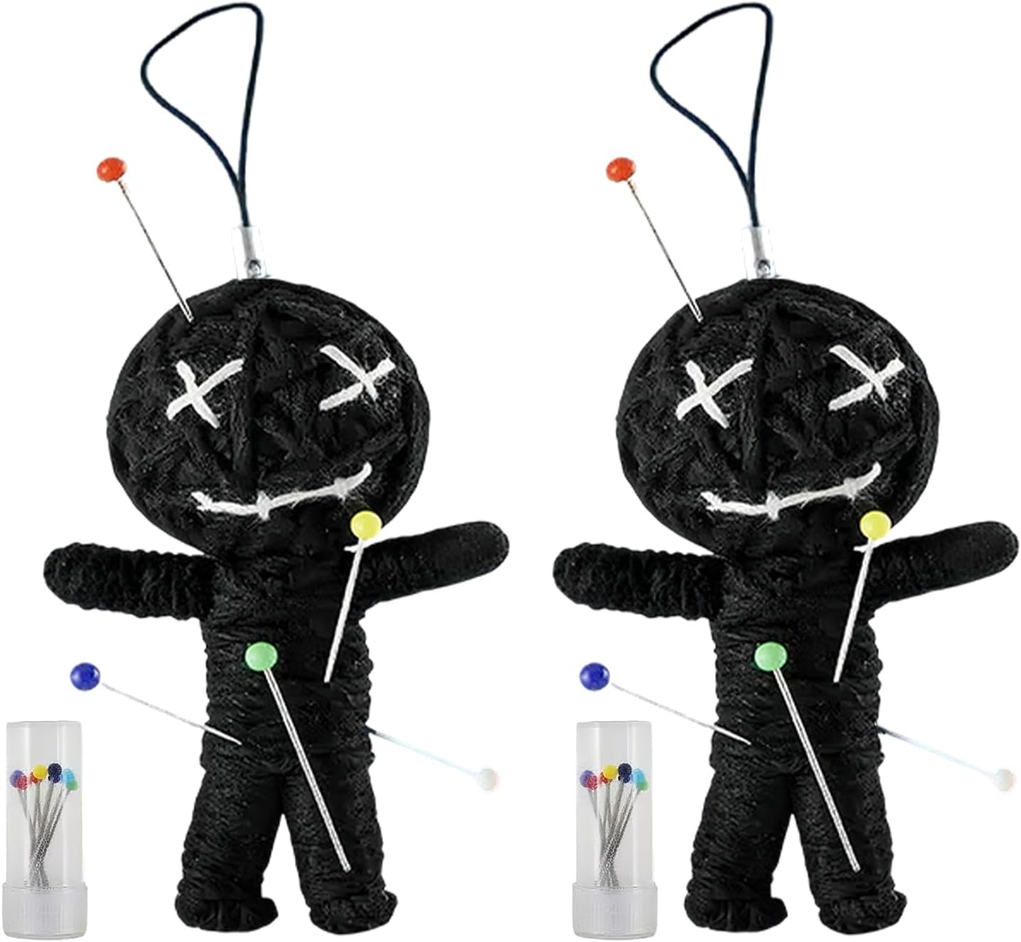 Set of 2 Voodoo Doll with Needles, Joke Items, Gift for Colleagues and Supervisors in the Office, Stress Relief, Farewell, Office, University, Study