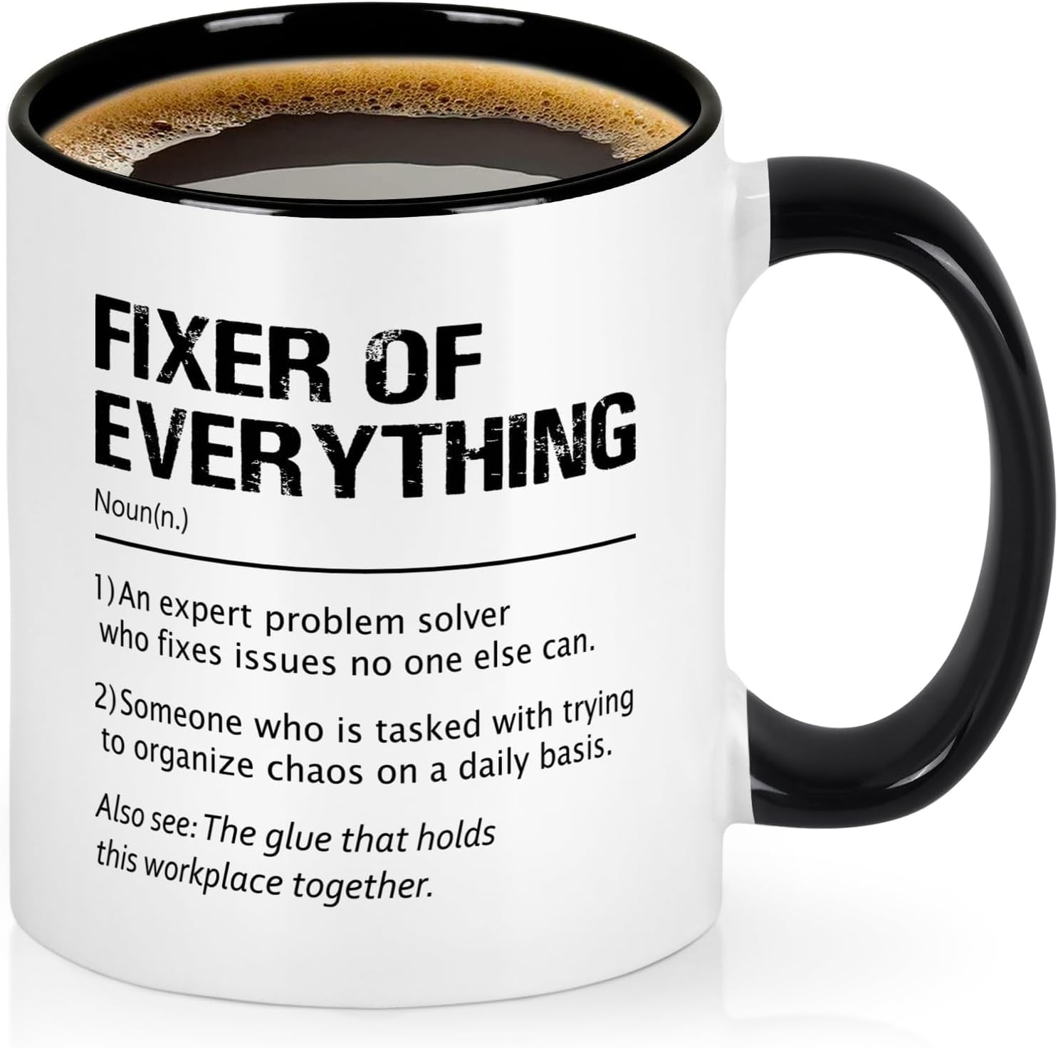 Fixer of Everything Mug Gifts for boss Men Dad, Thank You Mugs Gift for Boss Day, Coworker, Manager, Office, Mentor, Funny Thanksgiving Christmas Birthday Bosses Mug Gift for Team Leader, Employe