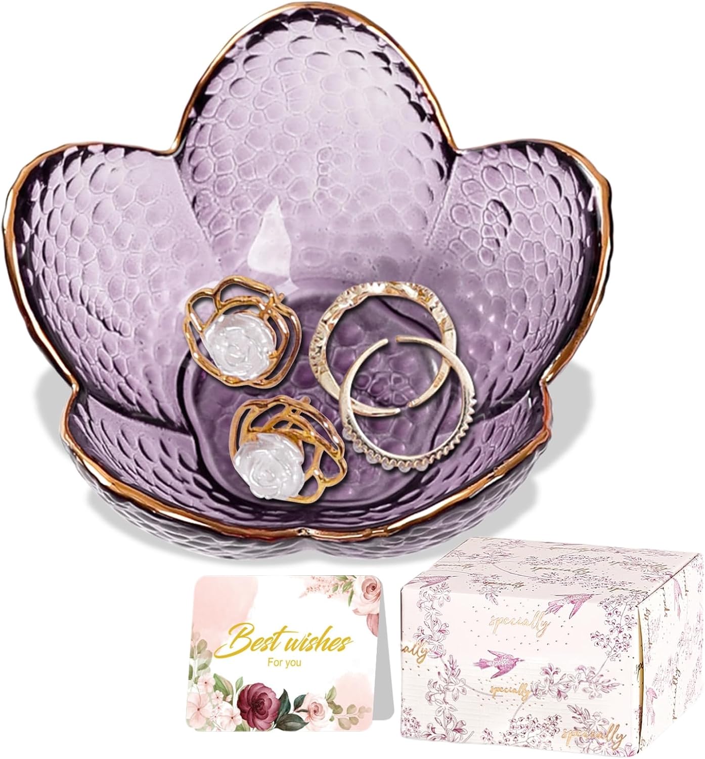 Jewelry Dish Tray Ring Dish Trinket Tray Gifts For Women Unique Birthday Gifts For Friends Sisters Daughter Mother Her Jewellery Tray Key Bowl Cute Small Friendship Christmas House Warming Gifts
