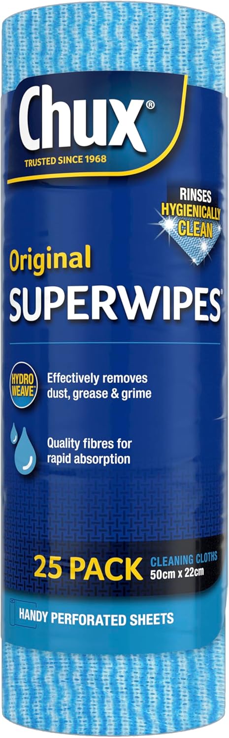 Chux Original Superwipes Handy Roll, Absorbent, Ideal for Everyday Use, 25 Count