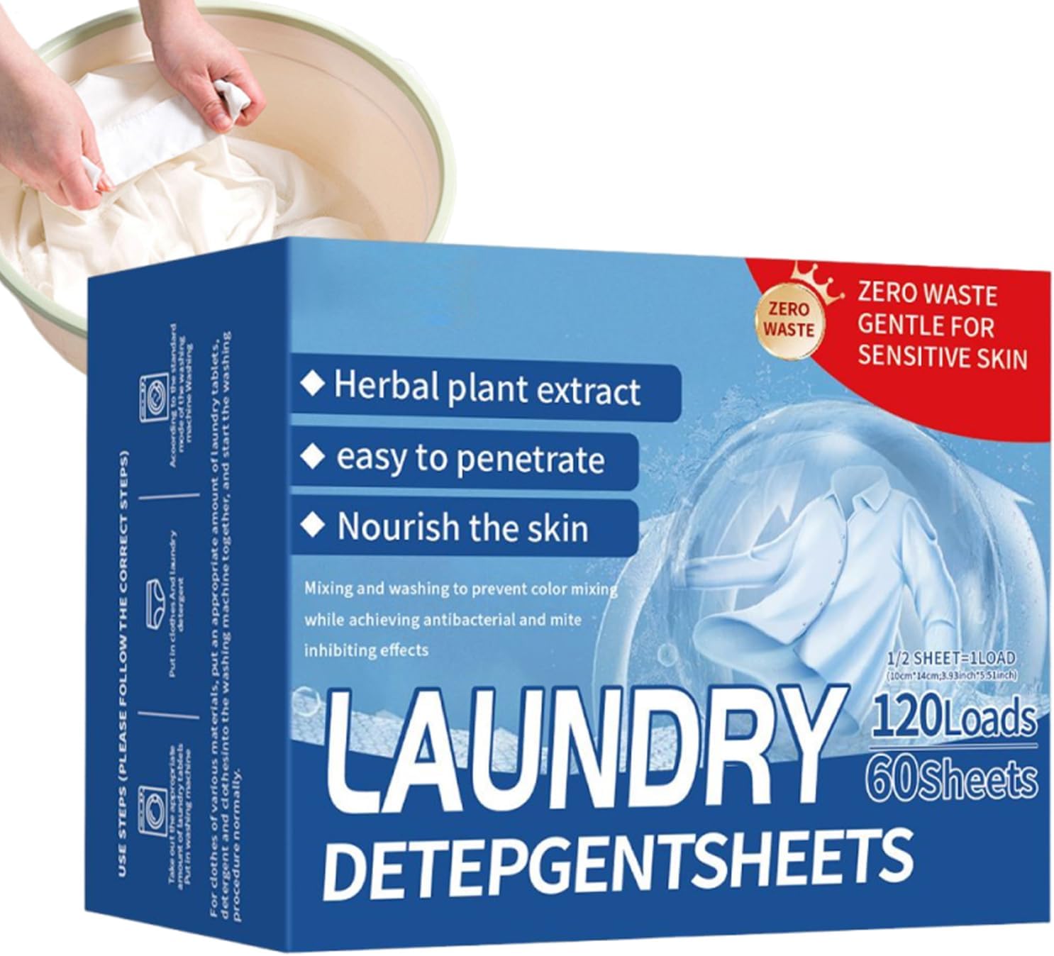 Laundry Sheets - 120 Loads Washing Machine Detergent Sheets | Fresh Scent Cleaning Paper for Cruise Adventure RV Life Outdoor Hotel Home Daily Trip Dorm