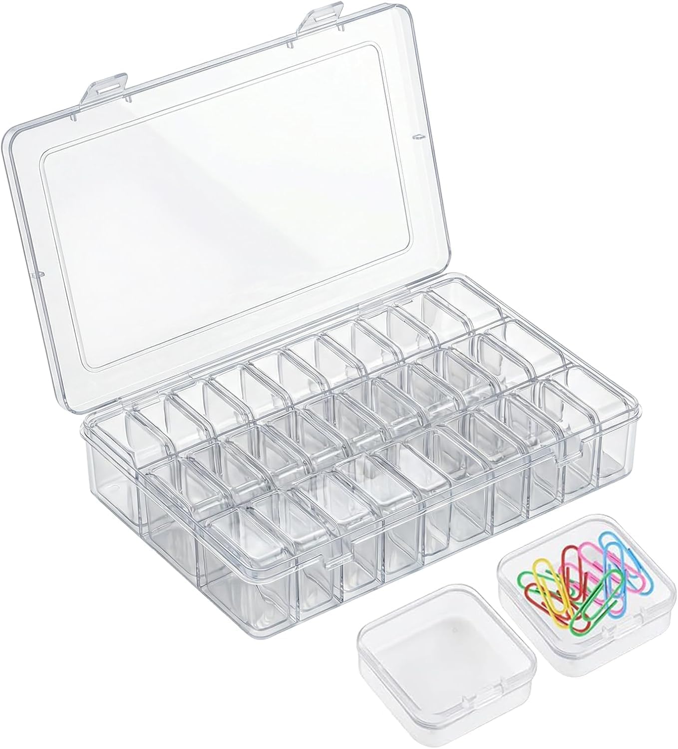 31 Pcs Clear Plastic Storage Containers, Bead Organizer Containers with Lid, for Craft DIY, Jewelry, Art Supplies, Mini Storage Box for Small Parts, Screws, Nails, Accessories