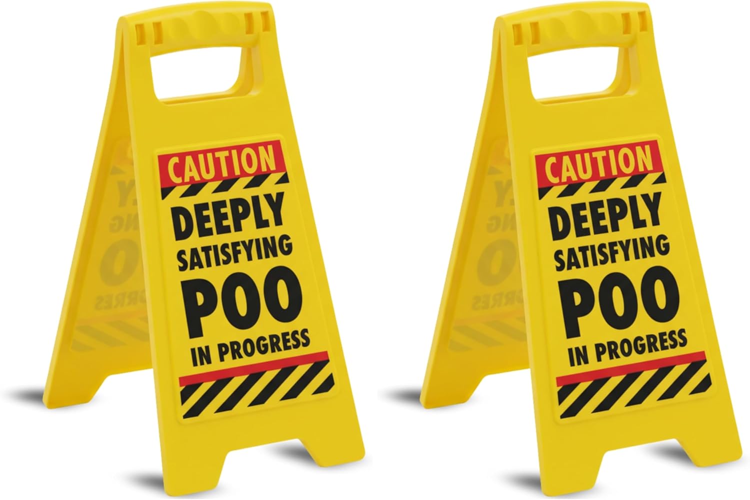 Boxer DK1005 Sättigt Poo Warning Sign, Plastic, Yellow, 25 x 11.8 x 11.5 cm (Pack of 2)