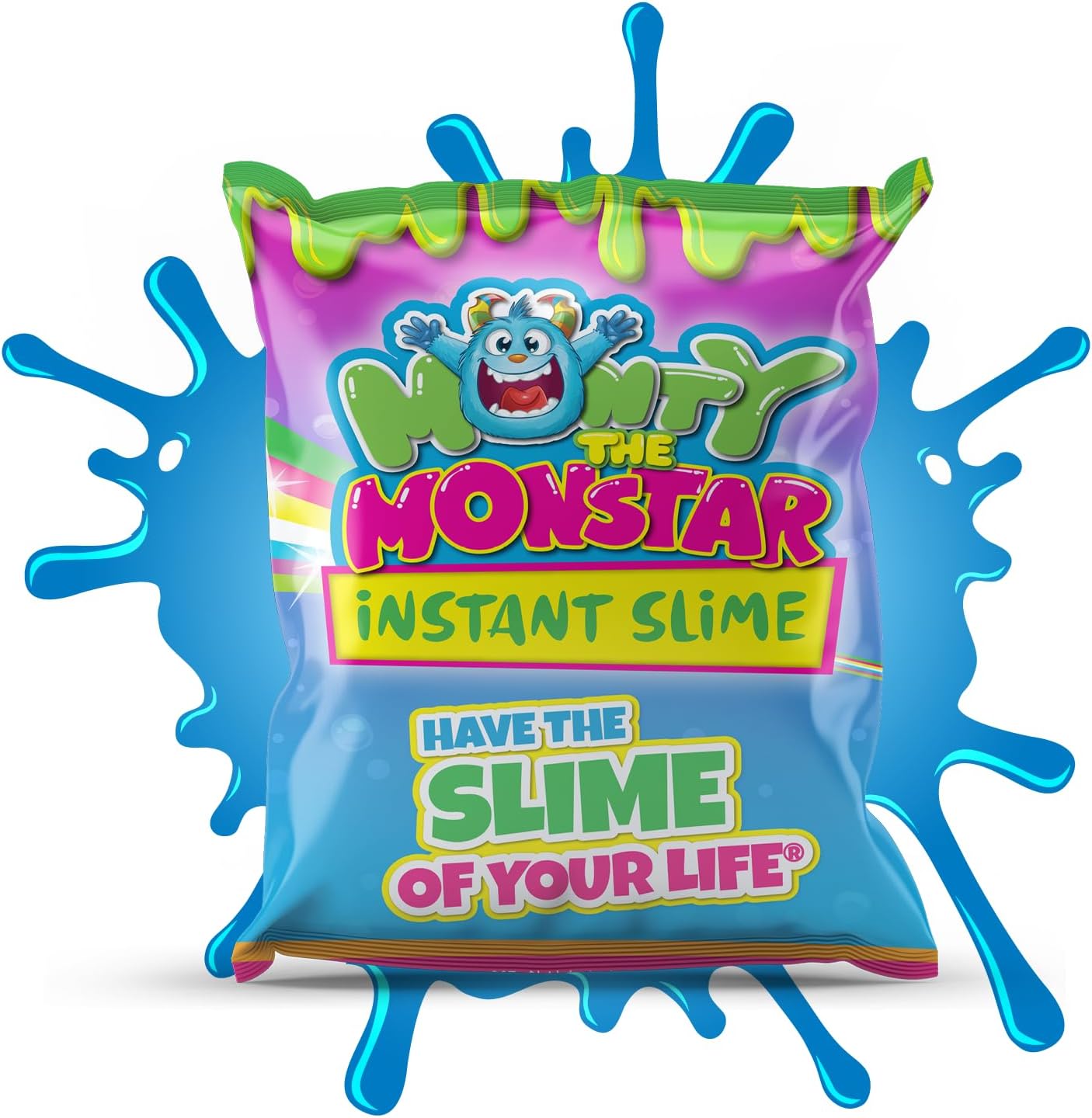 Monty the Monstar Instant Slime Powder – Instant Mix for Bucket Challenges, Colour Wars, Fun Runs, School Fundraisers, Carnivals, Camps & Outdoor Games (Blue)