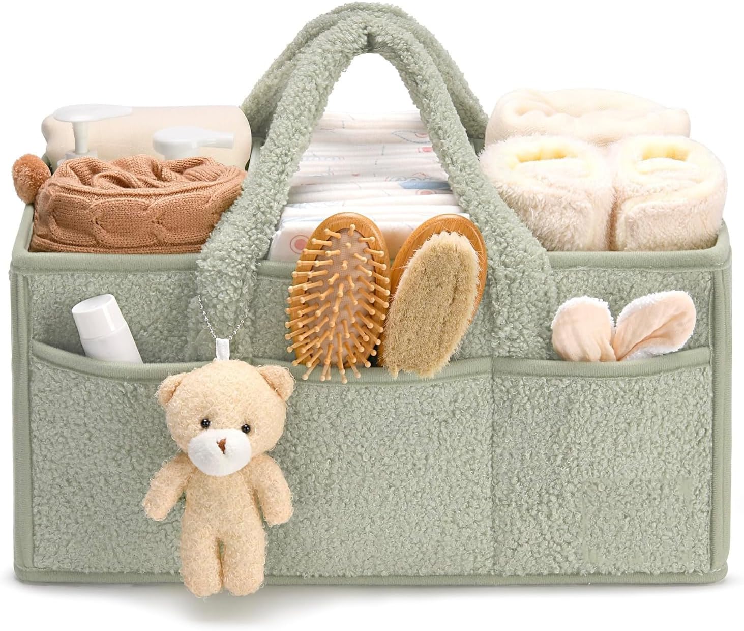 Diaper Caddy Organizer with Handle - Portable Storage Basket - Car Diaper Organizer, Cleaning Caddy