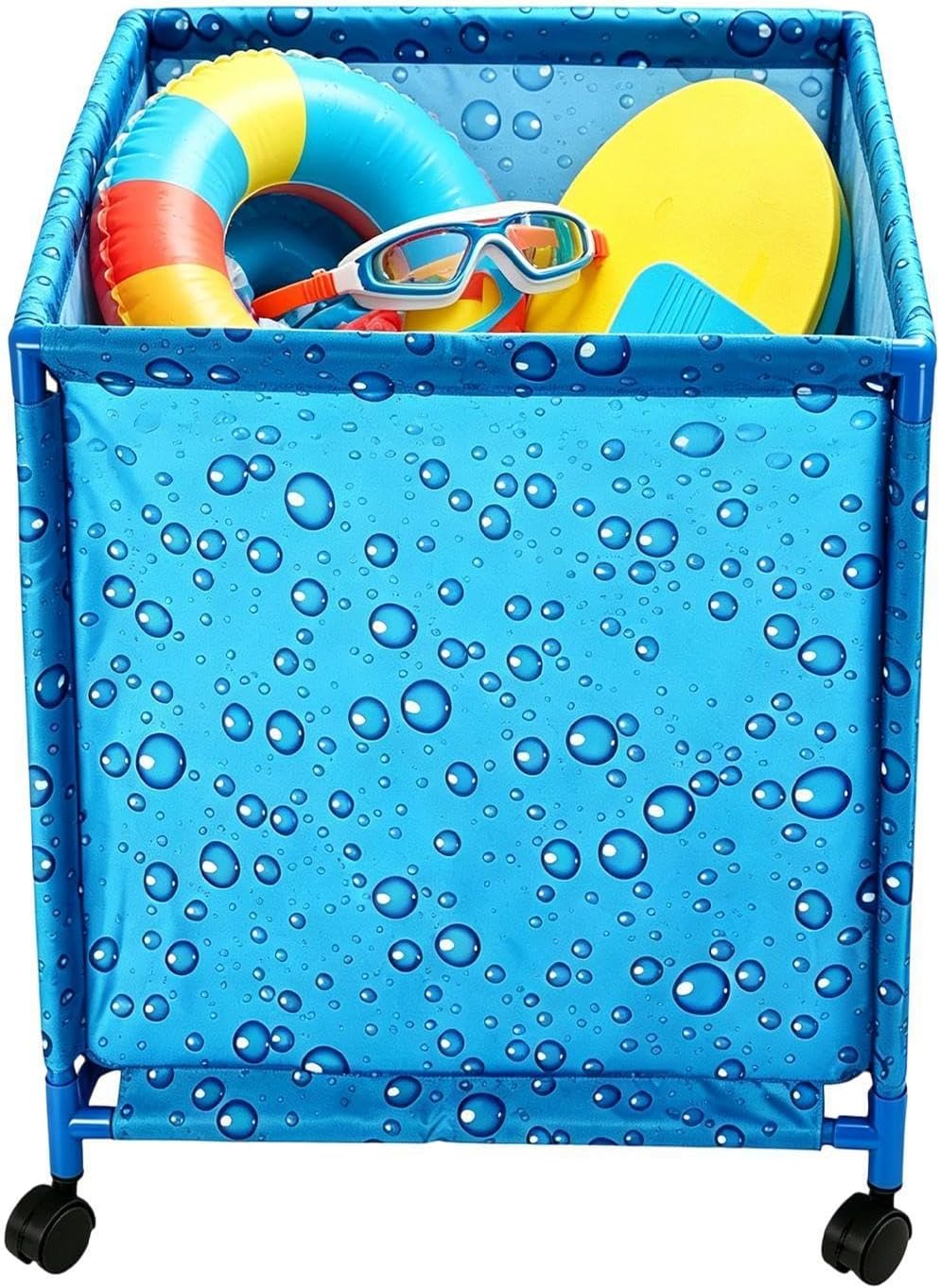 Pool Storage Rolling Outdoor Organizer Basket | Pool Inflatable Organizer for Homeowners Gardeners Renters Patio Deck Garden Backyard Home Hotel Garage Shed Buoys Beach