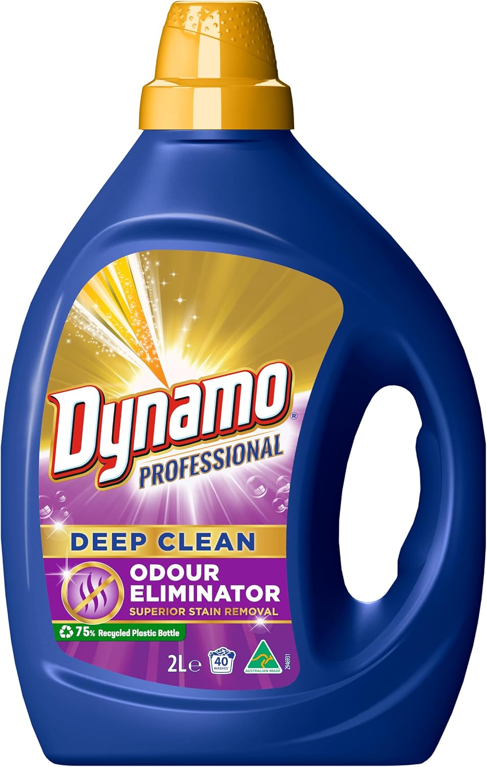 Dynamo Professional Deep Clean Odour Eliminator Laundry Detergent 2L, Washing Liquid with Deep Odour Removal, With Clean and Fresh Scent