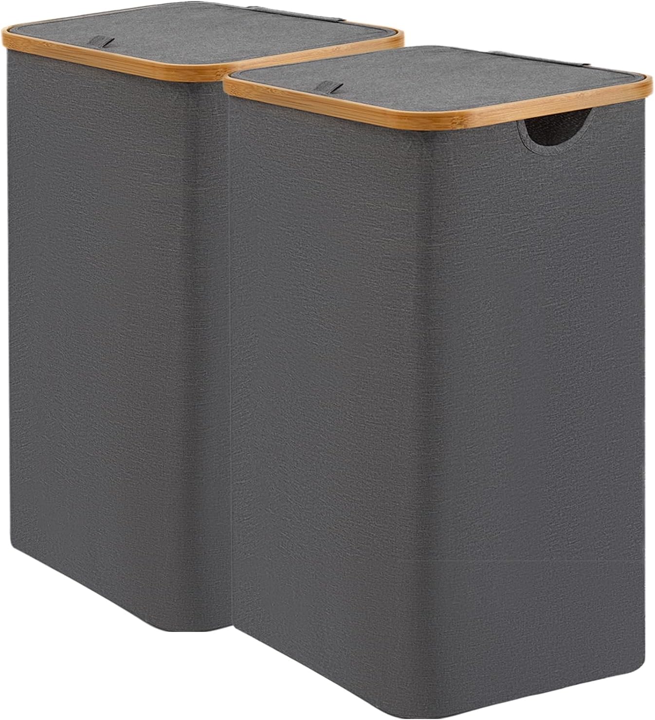 2-Pack Laundry Hampers with Lids, 100L Large Laundry Baskets with Handles and Removable Inner Bags, Collapsible Waterproof Clothes Hampers for Clothes, Towels, Toys