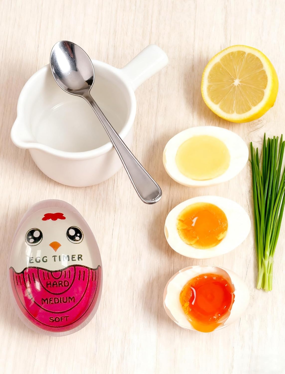 Egg Timer for Boiling Eggs, Soft Hard Medium Boiled Color That Changes Color When Done, Kitchen & Home, BPA Free, Cooking Tool, Red