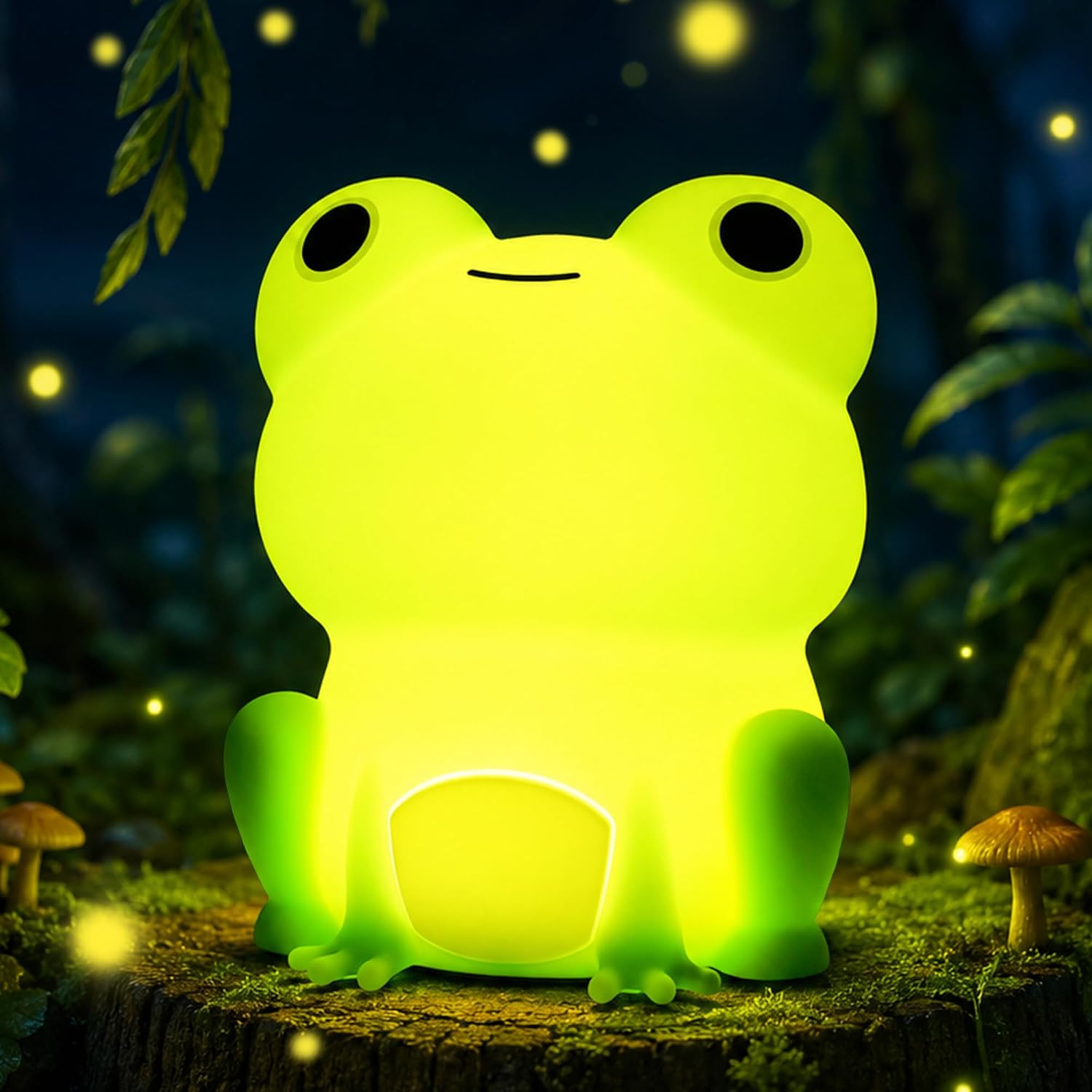 FULLOSUN Frog Night Light, Cute Silicone Nursery Rechargeable Lamp, Dimmable Timer Bedroom Bedside Decor LED Nightlight, Gifts for Kids Boys Girls Birthday Christmas