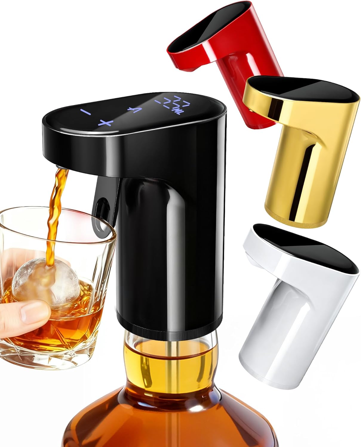 Electric Whisky Dispenser,Wine Aerato,Liquor Decanter,Alcohol Pourer-Black | Big Deal Now | World Cup Party Essential | 1-Second Aeration | Easy Tap-to-Pour | 1-999ml Precision | USB-C Rechargeable