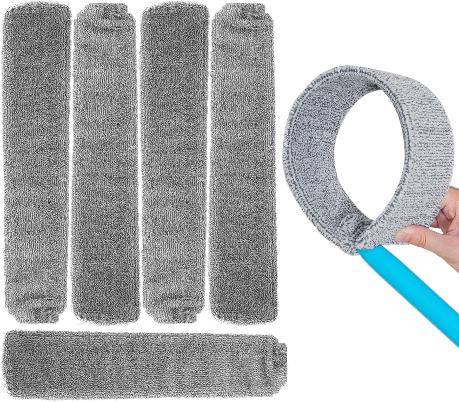 Heavy Duty Duster Refills Washable Cleaning Tool Supplies | 6 Pieces Microfiber Cleaner Covers for Home Kitchen Apartment Dorm Floor Wall Sofa Couch Under Furniture