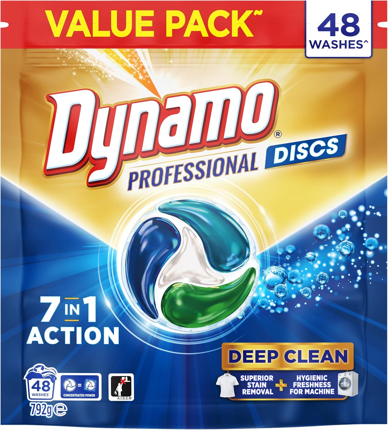Dynamo Professional 7 in 1 Action Laundry Detergent Capsules (48 Capsules)