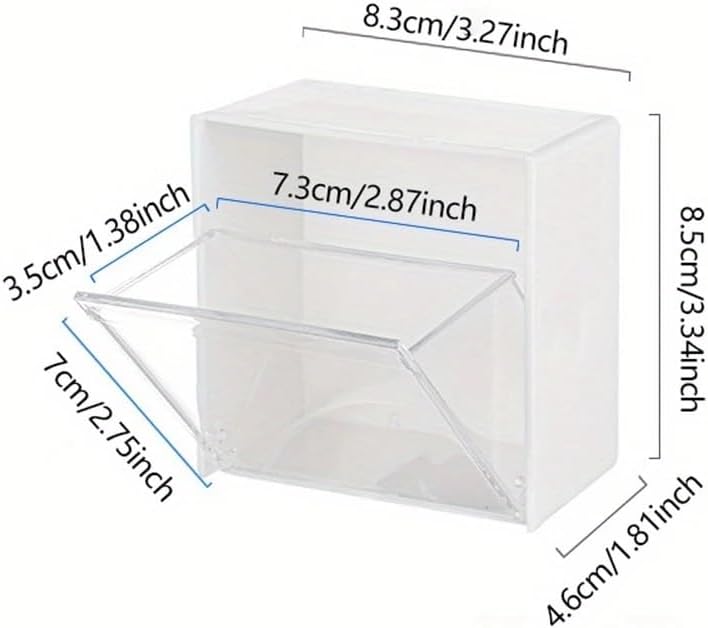 1PC Wall Mounted Bathroom Storage Box Cotton Swab, Kitchen-Gadgets,Jewelry Organizer,Desk Accessories,Dorm Room Essentials