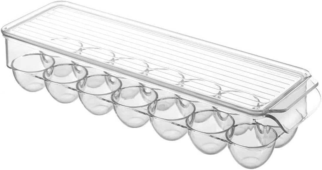 Aimall Durable Refrigerator Organizer Drawer – Versatile PET Storage for Eggs, Fruit & Vegetables – Clear Divided Freezer Container for Efficient Kitchen Organization
