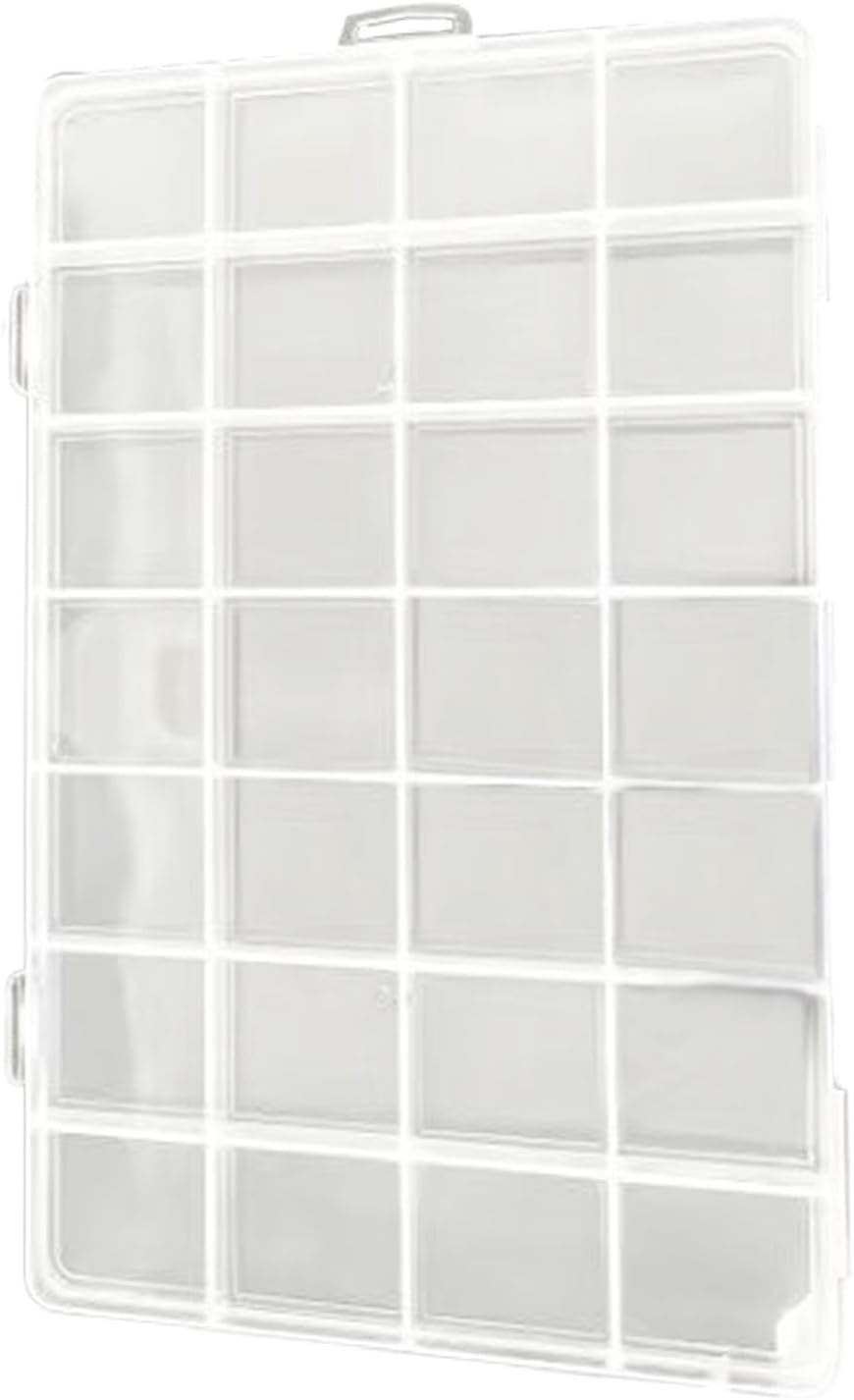28 Grid Organizer, Storage Case for Art Crafts Accessories, Clear Compartment Case, Removable Accessories Organizers for Necklaces, Rings
