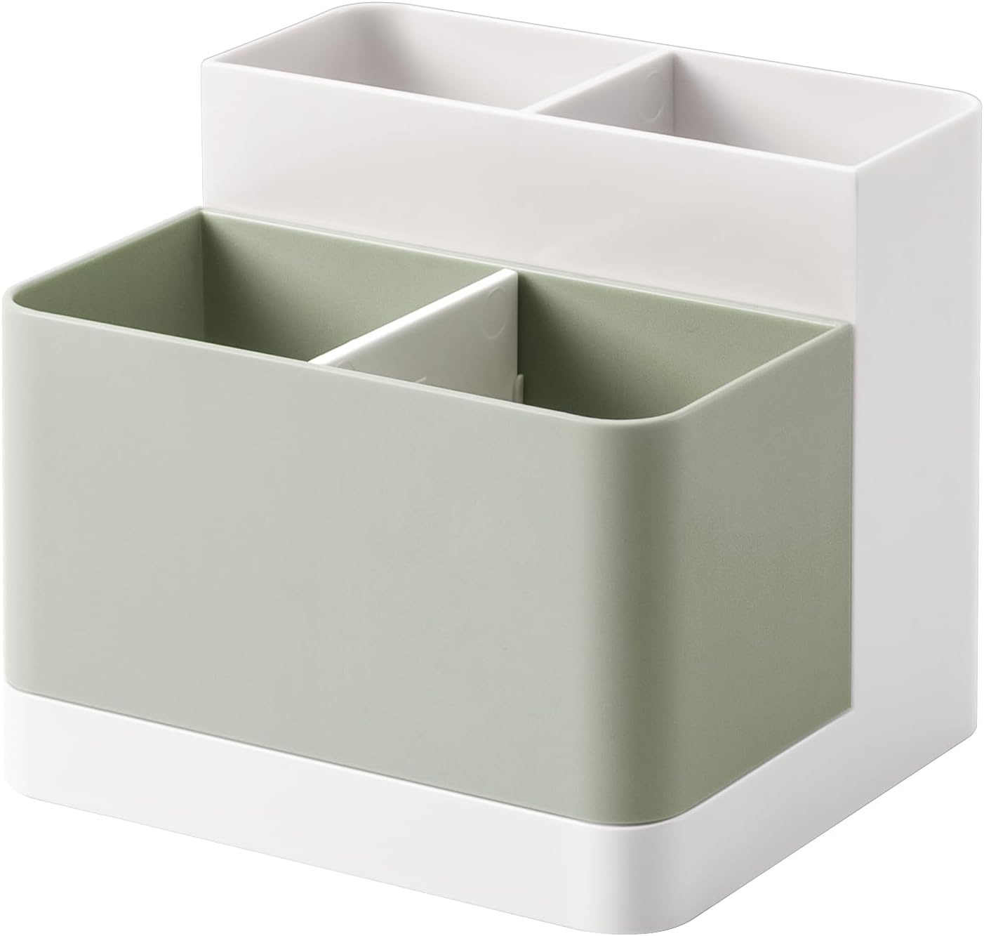 Poeland Desktop Storage Organizer Pencil Card Holder Box Container for Desk, Office Supplies, Vanity Table Light Green