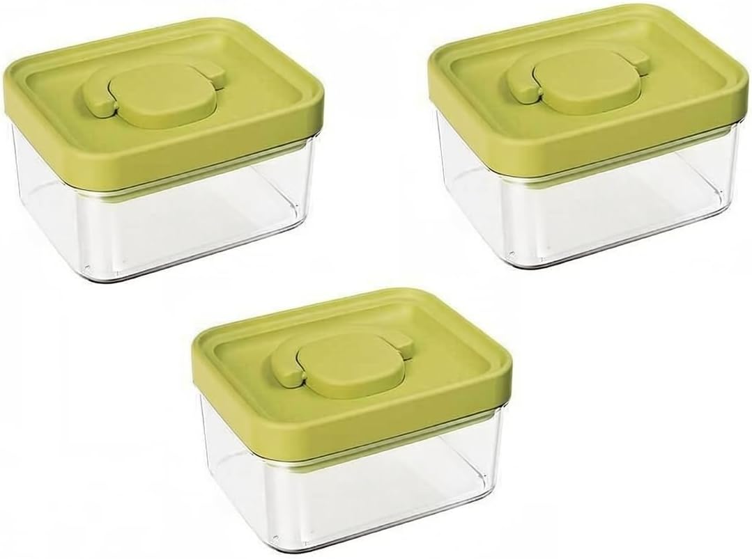 Rectangular Flip Tite Food Storage Container with Lock Lid, Airtight Stackable Plastic Canister, Kitchen Organizer for Fridge Pantry, Fruit Veggie Tea Bag Storage
