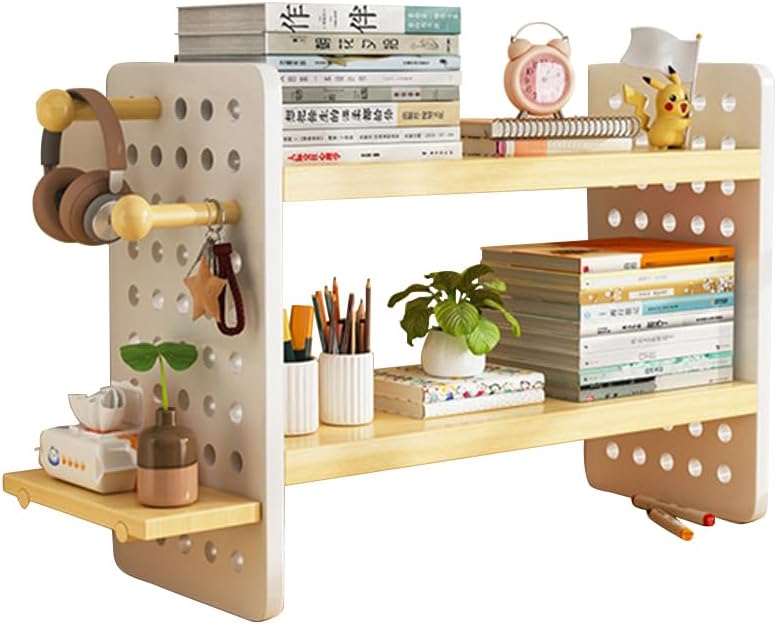 2-Layer Desktop Bookshelf Organizer, Desk Storage Shelf Rack | desktop bookshelf organizer for books and supplies, perfect for students, office desks, home study and dorm organization