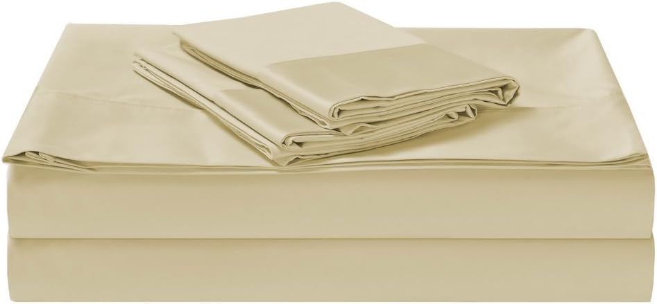 1200TC Egyptian Cotton 4 Piece Mega Queen Bed Luxury Sheet Set, Flat Sheet, Fitted Sheet with 50cm Deep Pocket and 2 Pillowcases Linen