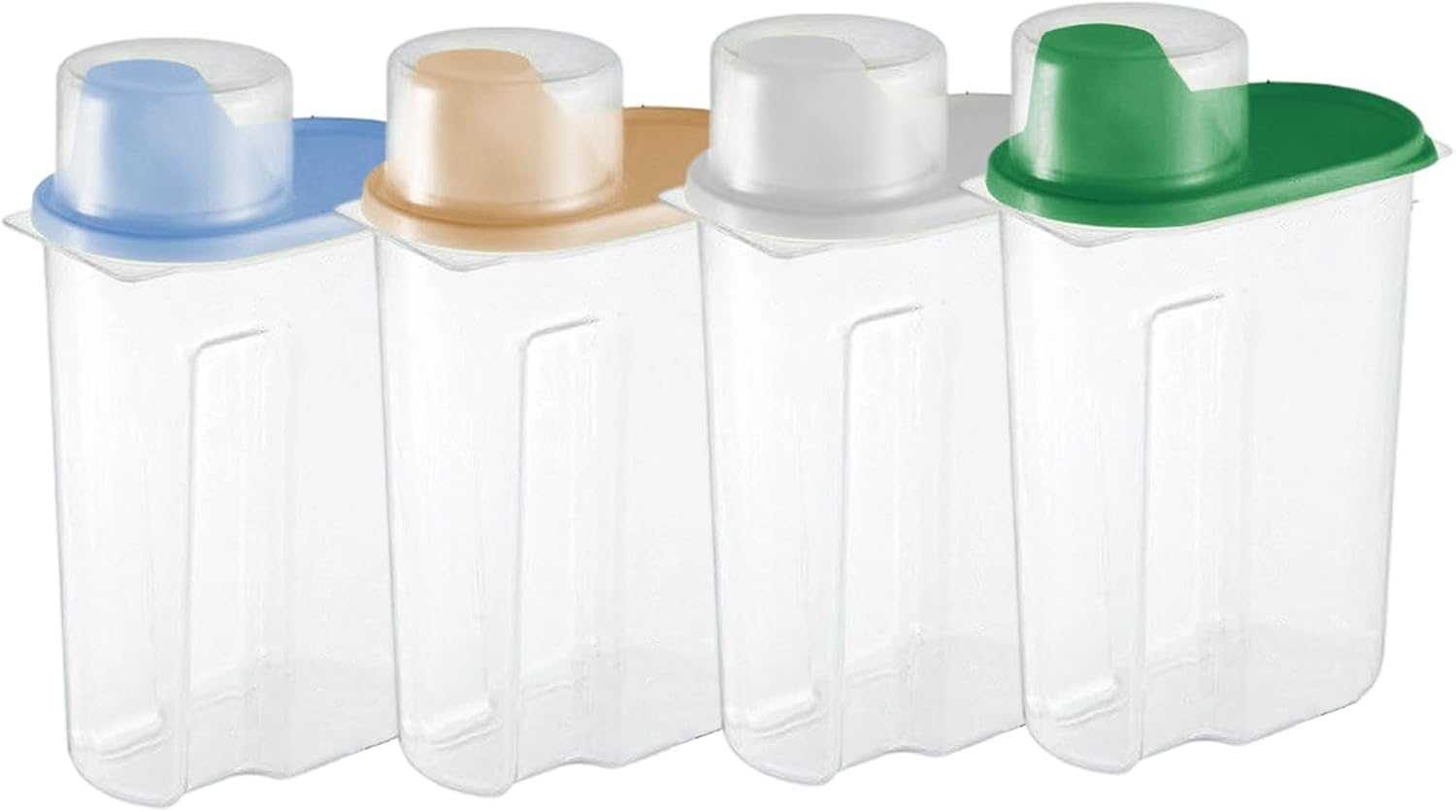 Cereal Containers Storage 4 Pieces Clear Sealed Airtight Kitchen Organizer | Airtight Food Storage Containers for Food Pantry Sugar Rice Baking Dry Cookie Snack Freezer Grain Powder Coffe
