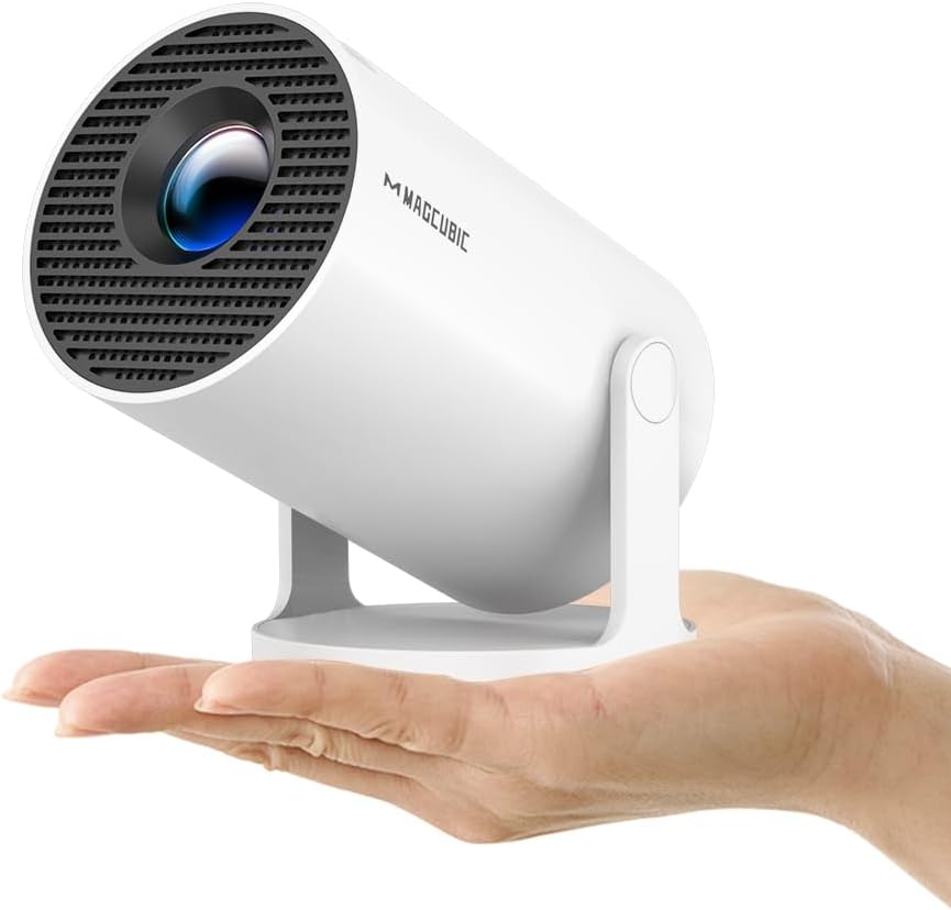 Magcubic Mini Projector with WiFi6 & BT 5.4 Built-in Android 14 HY300 Pro | 4K Supported, Auto Keystone Correction, 180° Ceiling Projection for Home, Compatible with HD, USB, Phone & TV Stick