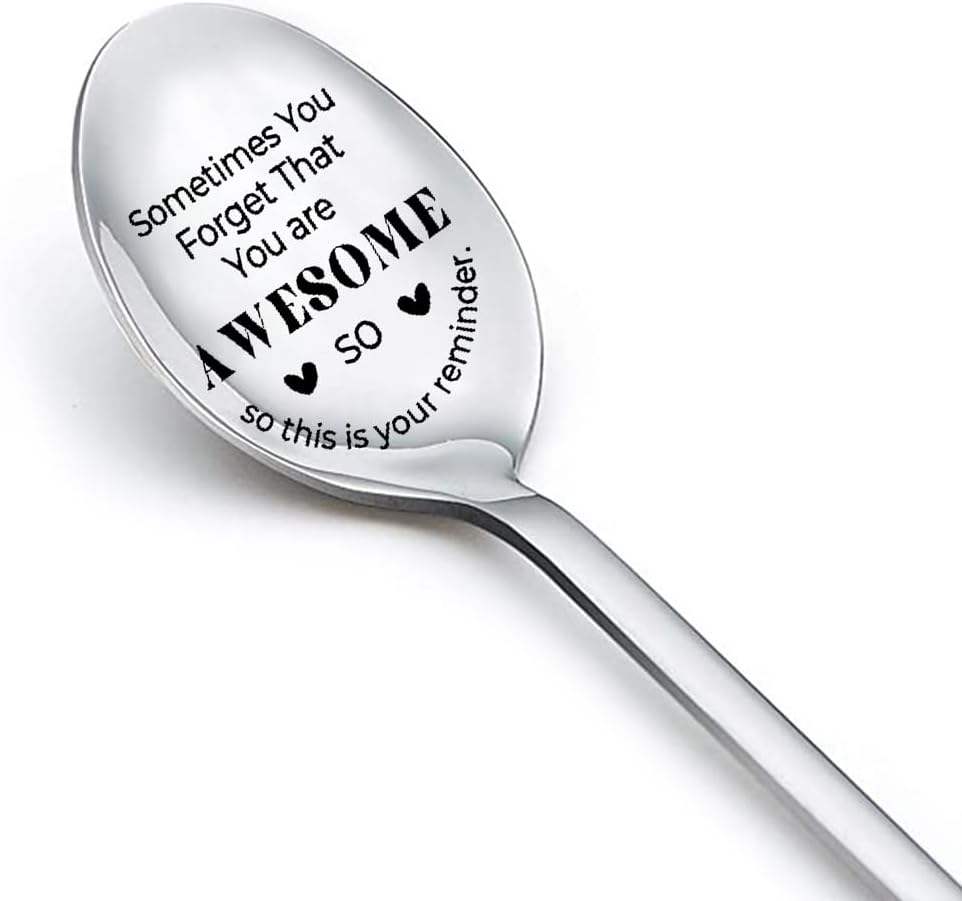 Inspirational Gifts for Women Men Friend Spoon Gifts for Women Men Coworker Christmas Birthday Gifts for Daughter Sometimes You Forget That You are Awesome Spoon Gift Engraved Coffee Tea Spoons