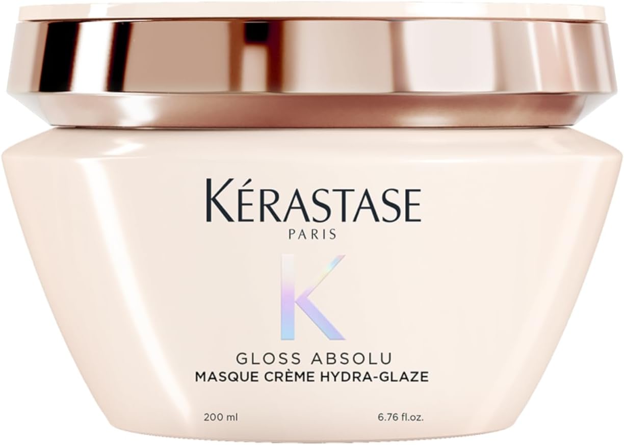 Kérastase Gloss Absolu Rich Shine Hair Mask 200ml | Professional deep nourishing mask to restore color-treated hair and deliver glass-like shine, formulated with acidic pH.
