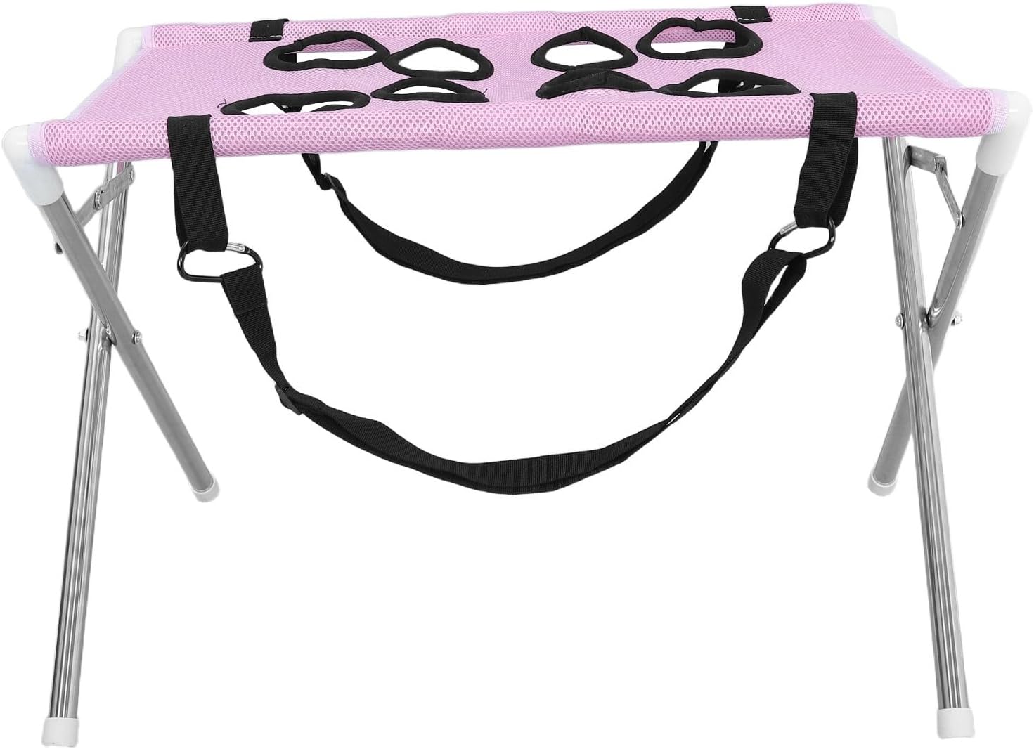 YARNOW Foldable Dog Grooming Hammock: Portable Pet Sling with Stand - Pink Foldable Grooming Stand - Pet Care Accessories for Small Dog Cat Caring