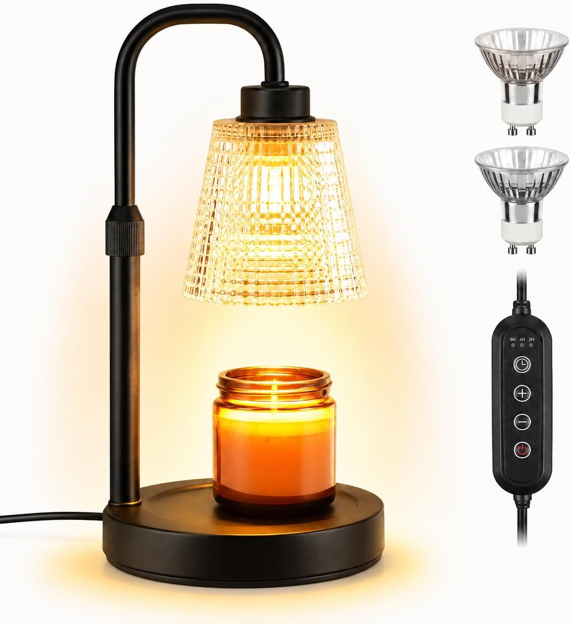 Candle Warmer Lamp AU, Electric Wax Warmer, Dimmable Timer Adjustable Height for Scented Jar Candles, 2 Bulbs, Home Décor Products for Thanksgiving Christmas Mother's Day Birthday Women & Mum Gifts