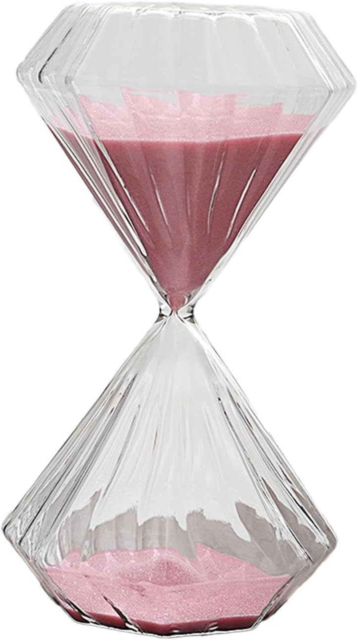 Hourglass 30 Minutes Pink Sand Timer Decorative Glass Piece Useful for Timing Exercises Or Daily Tasks Hourglass 30 Minutes Pink Sand for Kitchen